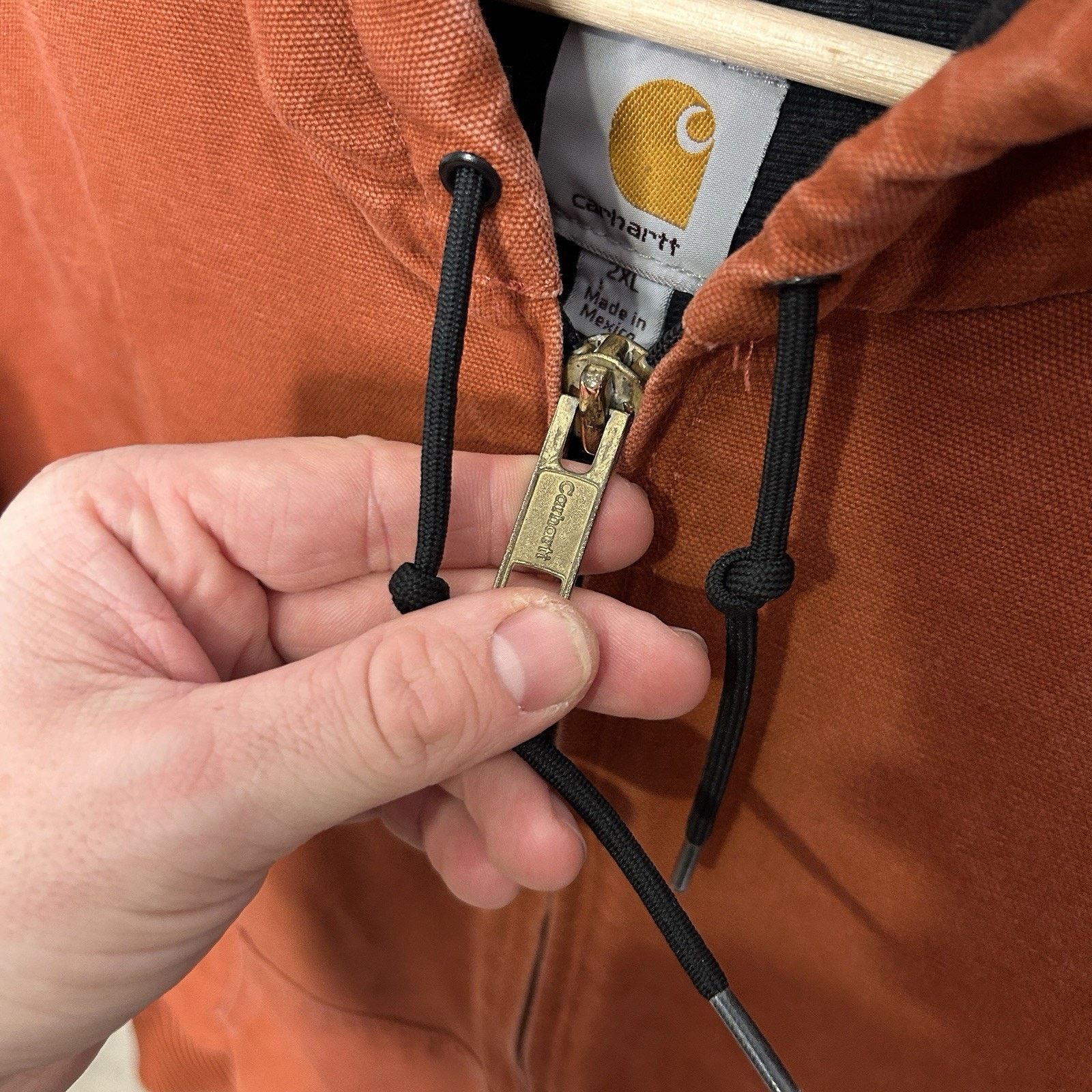 Y2K Carhartt Hooded Active Jacket “Red Orange” J130 RDO