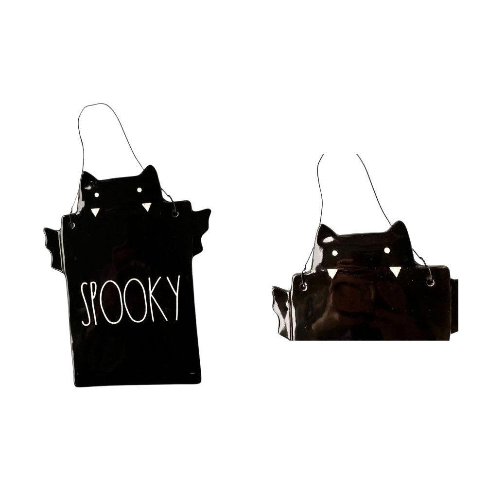 Handmade New Rae Dunn Halloween Spooky Bat Wall Plaque Hanging Fall O Size ONE SIZE - 2 Thumbnail