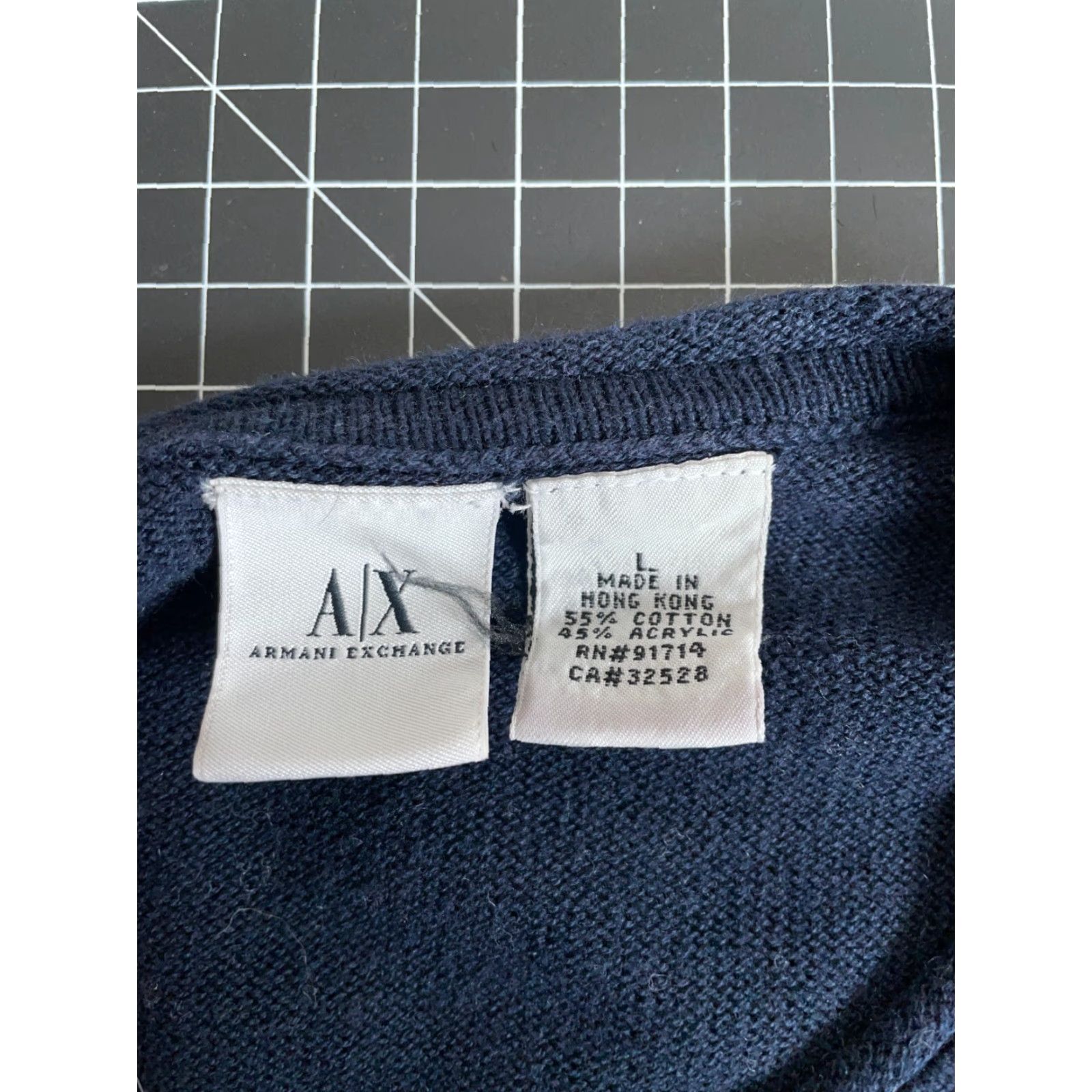 Armani Exchange Armani Exchange Sweater Mens M Blue Stripe Knit Crew Neck Slim Fit Cotton Blend Pullover Long Sleeve 90s Retro Classic Size US M / EU 48-50 / 2 - 3 Thumbnail