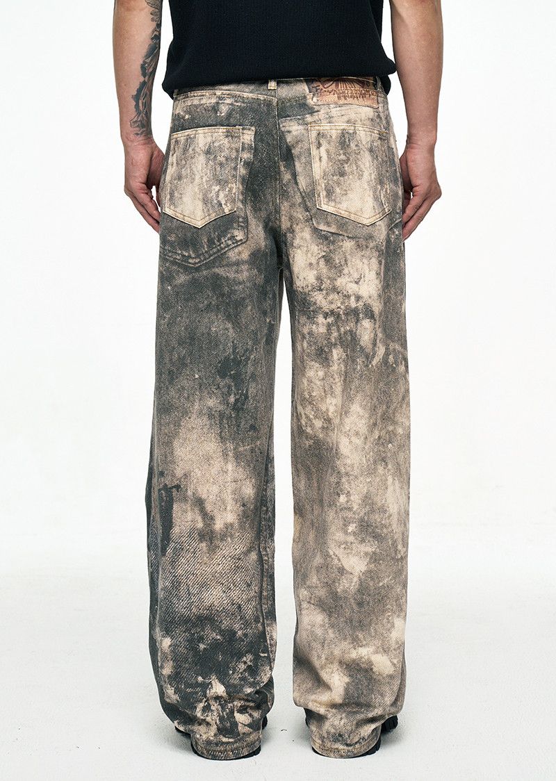 Japanese Brand × Jean × Vintage Camouflage Splash Ink Digital Printing Distressed Jeans Size US 30 / EU 46 - 4 Thumbnail