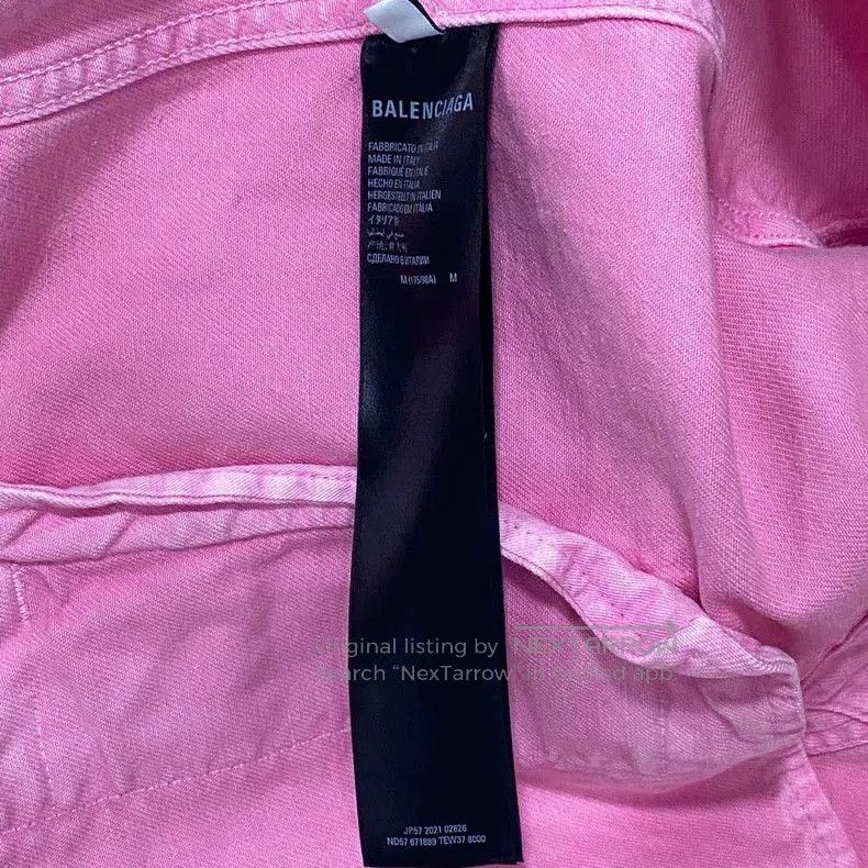 Balenciaga Balenciaga Pink Washed Denim Jacket. Size US M / EU 48-50 / 2 - 6 Thumbnail