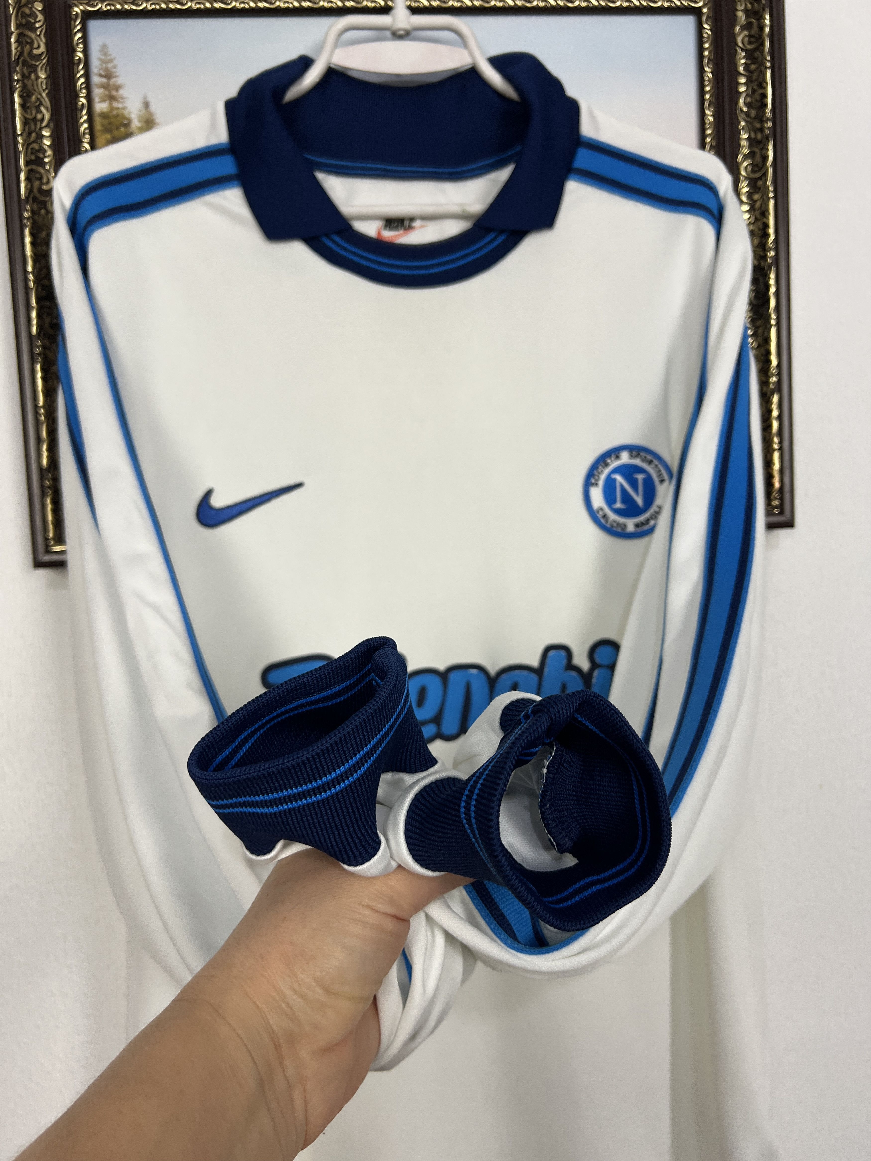 Nike Napoli football shirt Soccer Long Sleeve Maglia Jersey Size US XL / EU 56 / 4 - 5 Thumbnail