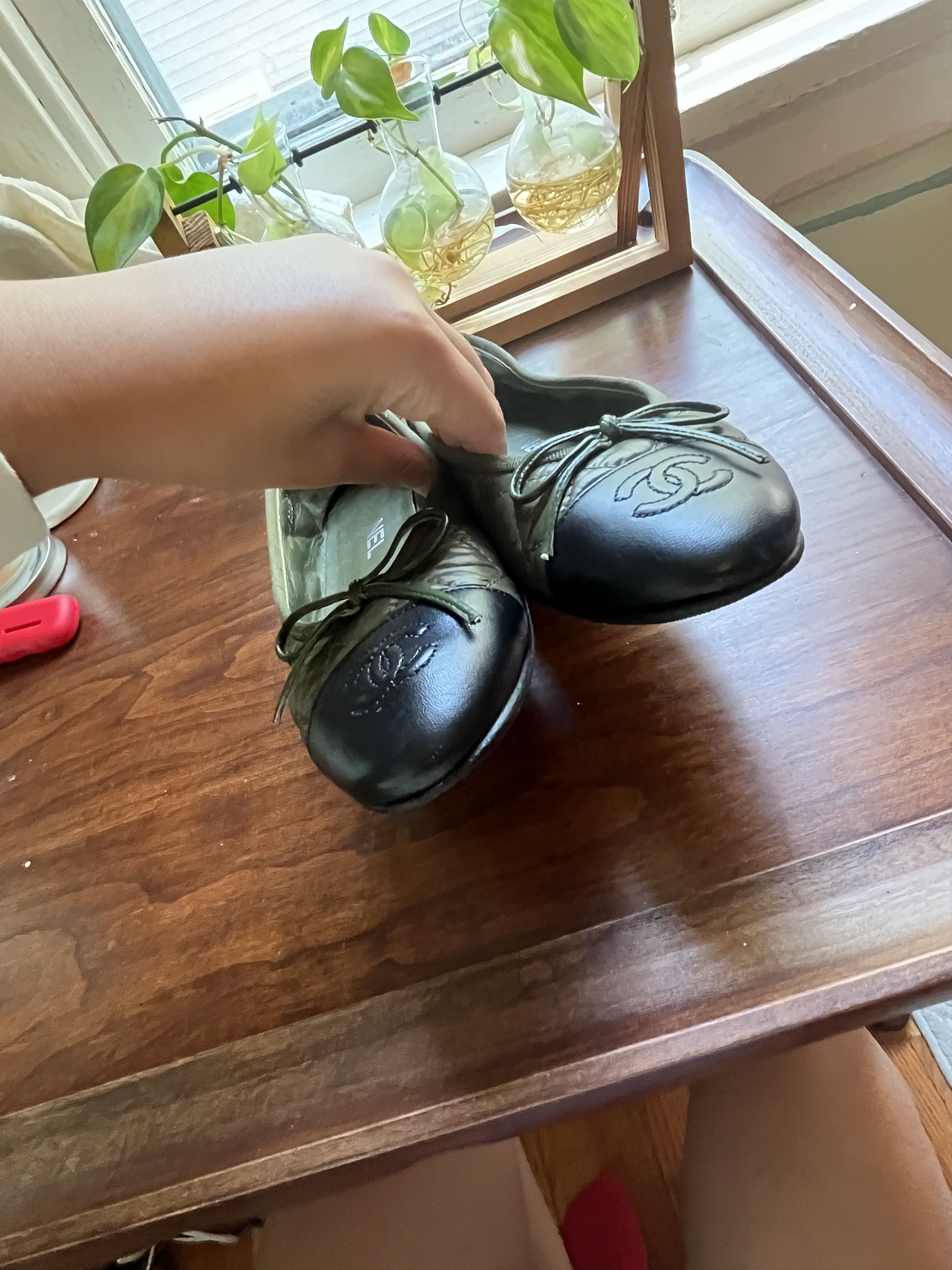 Chanel Chanel forest green cushion ballet flats size 38 US7-US7.5 Size US 8 / IT 38 - 2 Thumbnail