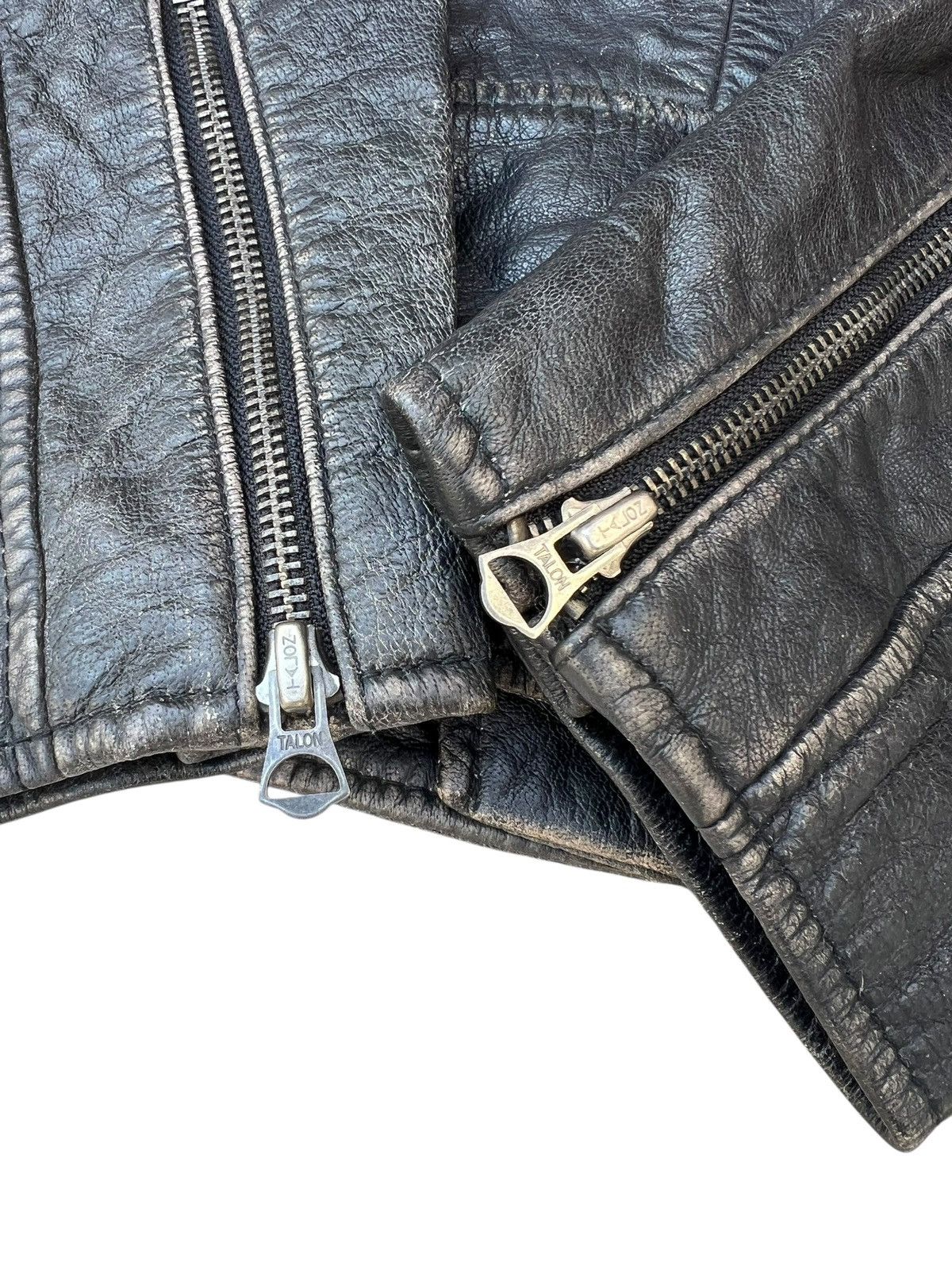 Levi's Levi’s Talon Patina Black Leather Double Collar Biker Jacket Size US M / EU 48-50 / 2 - 23 Thumbnail