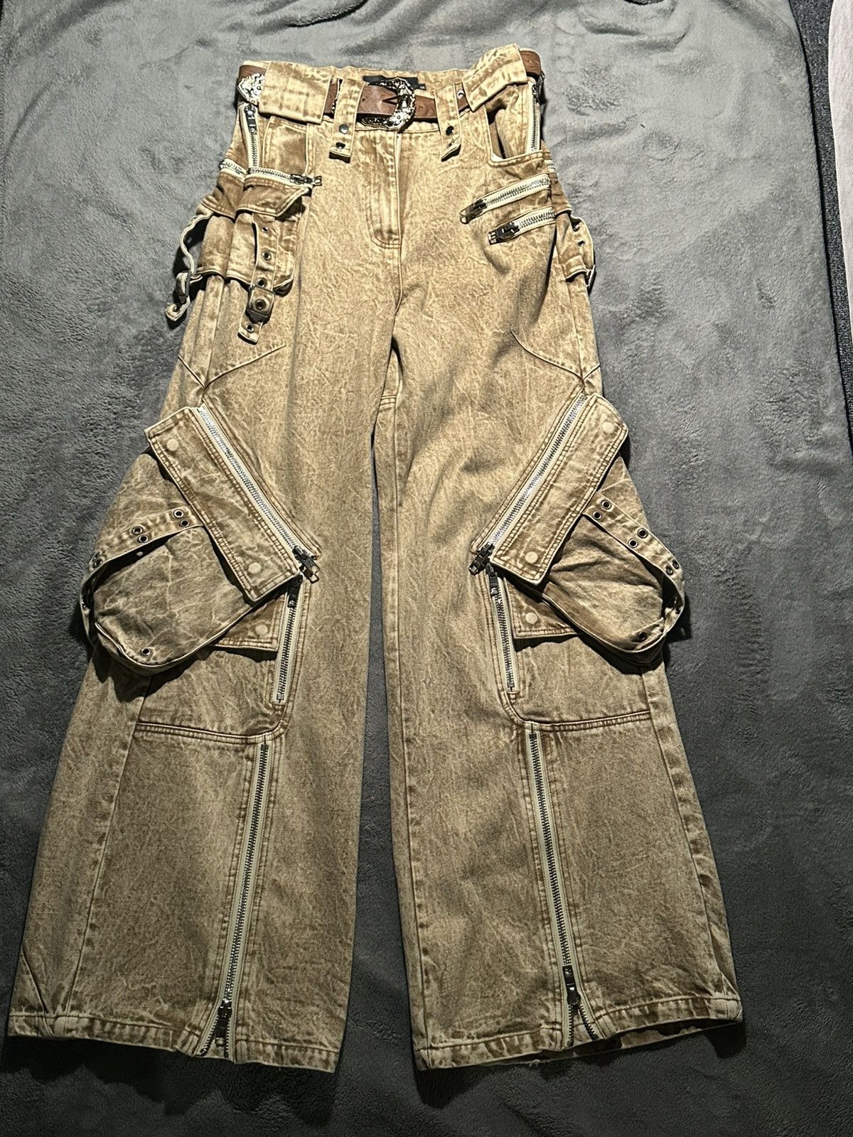 パンツ NO/FAITH STUDIOS HEAVY CARGO DENIM NO/FAITH STUDIOS Black Heavy Denim Cargo Pants