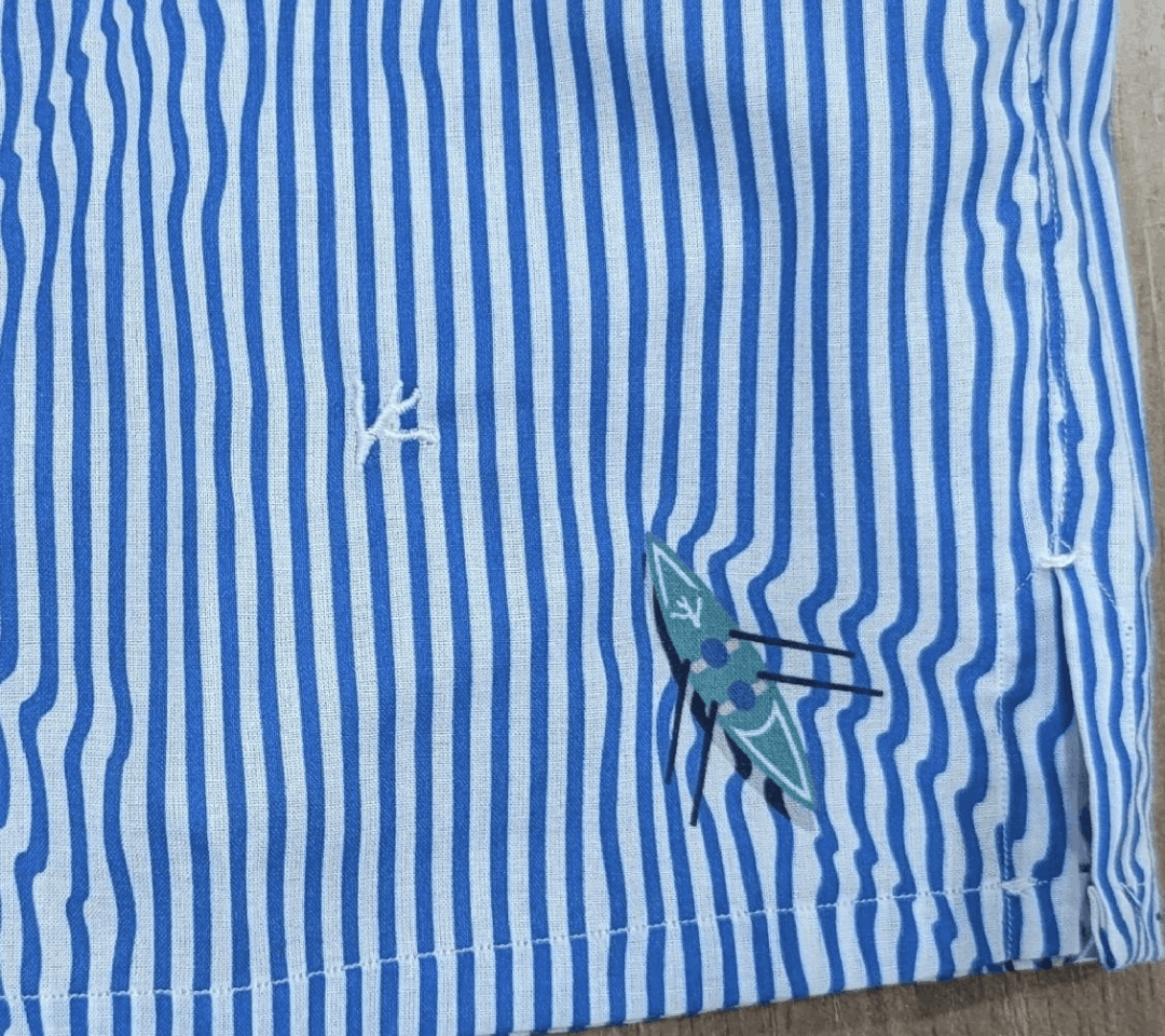 Isaia ISAIA Kayak Striped SS Button Up Shirt Light Blue 46 US 18 Size US XXL / EU 58 / 5 - 4 Thumbnail
