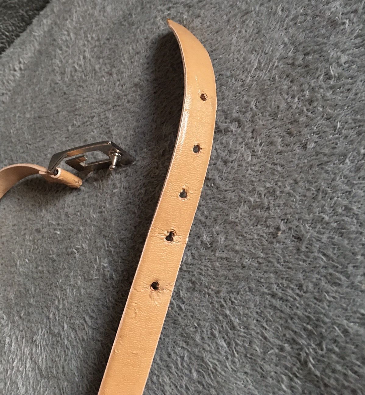 Gucci Gucci Belt Leather Beige G Logo Buckle Vintage Sz 36/90 Size ONE SIZE - 12 Thumbnail