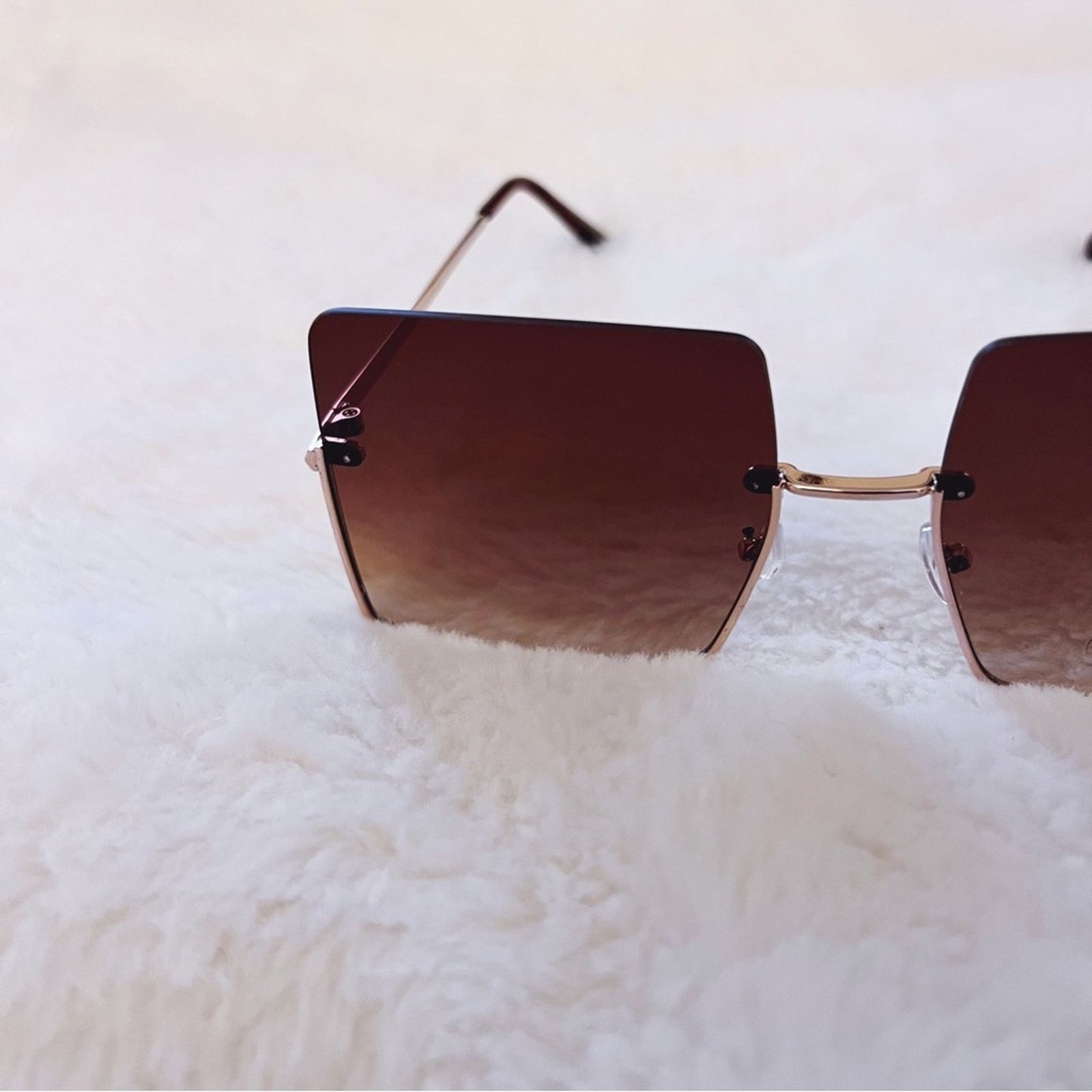 Other Blair Brown Modern Rectangle Half Rim Sunglasses Size ONE SIZE - 7 Thumbnail