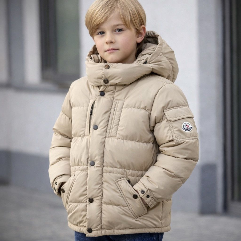 Moncler Boys Moncler Enfant Beige Hooded Down Parka Jacket Size US XXS / EU 40 - 2 Thumbnail