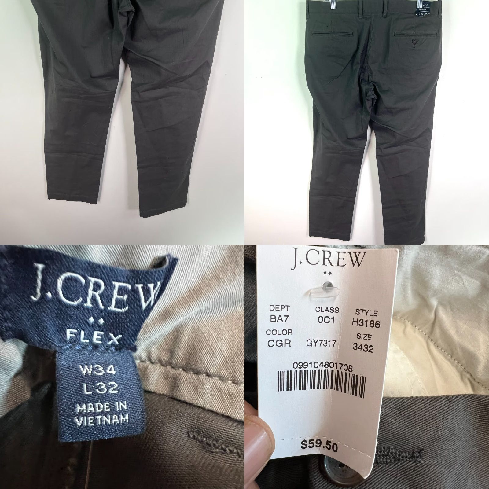 J.Crew VINTAGE J.CREW Men’s Pants Straight Fit Casual Business Travel 34 Gray Spandex Cotton Size US 34 / EU 50 - 8 Thumbnail