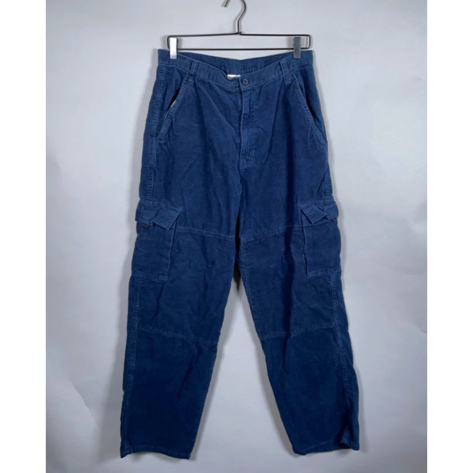Vintage VINTAGE Emergency Exit Men's Cargo Pants Baggy Corduroy 32x31 Dark Blue 90s Grunge Skater Size US 32 / EU 48 - 2 Thumbnail