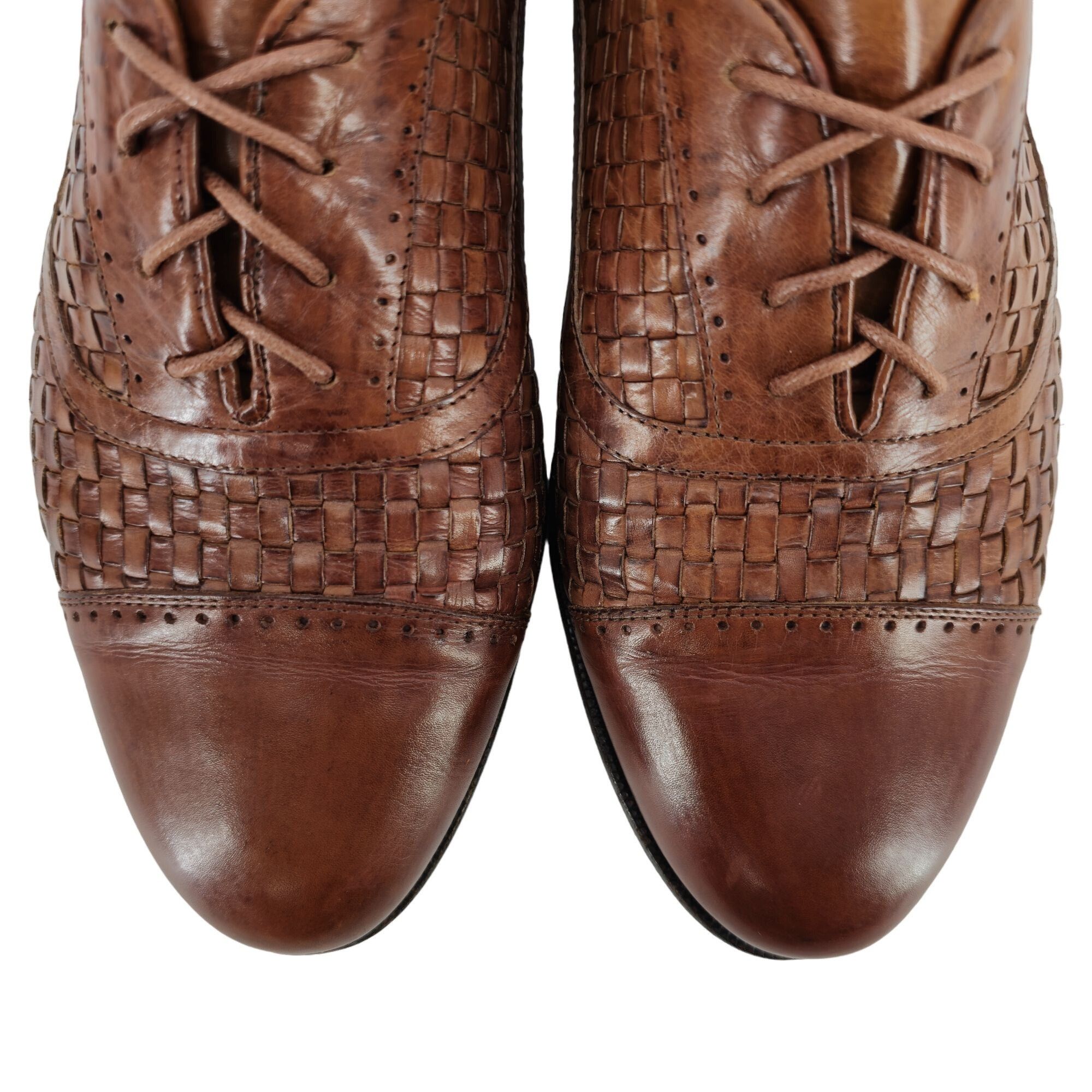 Bragano × Cole Haan Vintage Bragano Cole Haan Italy Mens 9.5 Brown Woven Leather Size US 9.5 / EU 42-43 - 11 Thumbnail