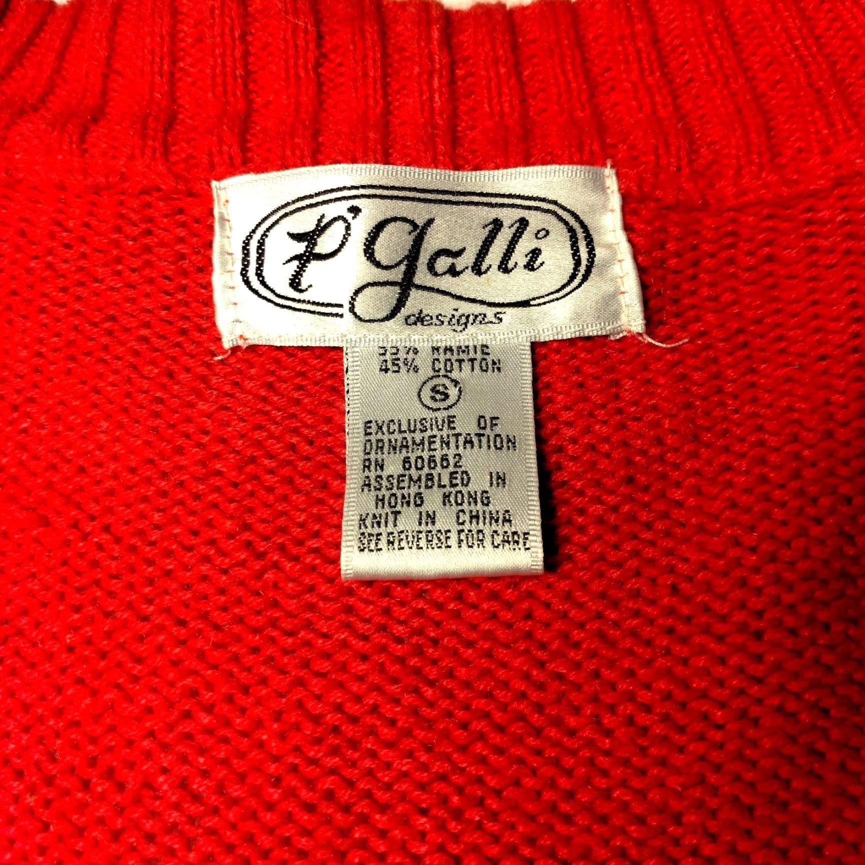 Vintage VINTAGE P. Galli Women's Cardigan Sweater Knit Long Sleeve V-Neck Casual Golf Football Tennis Red S Size S / US 4 / IT 40 - 3 Thumbnail