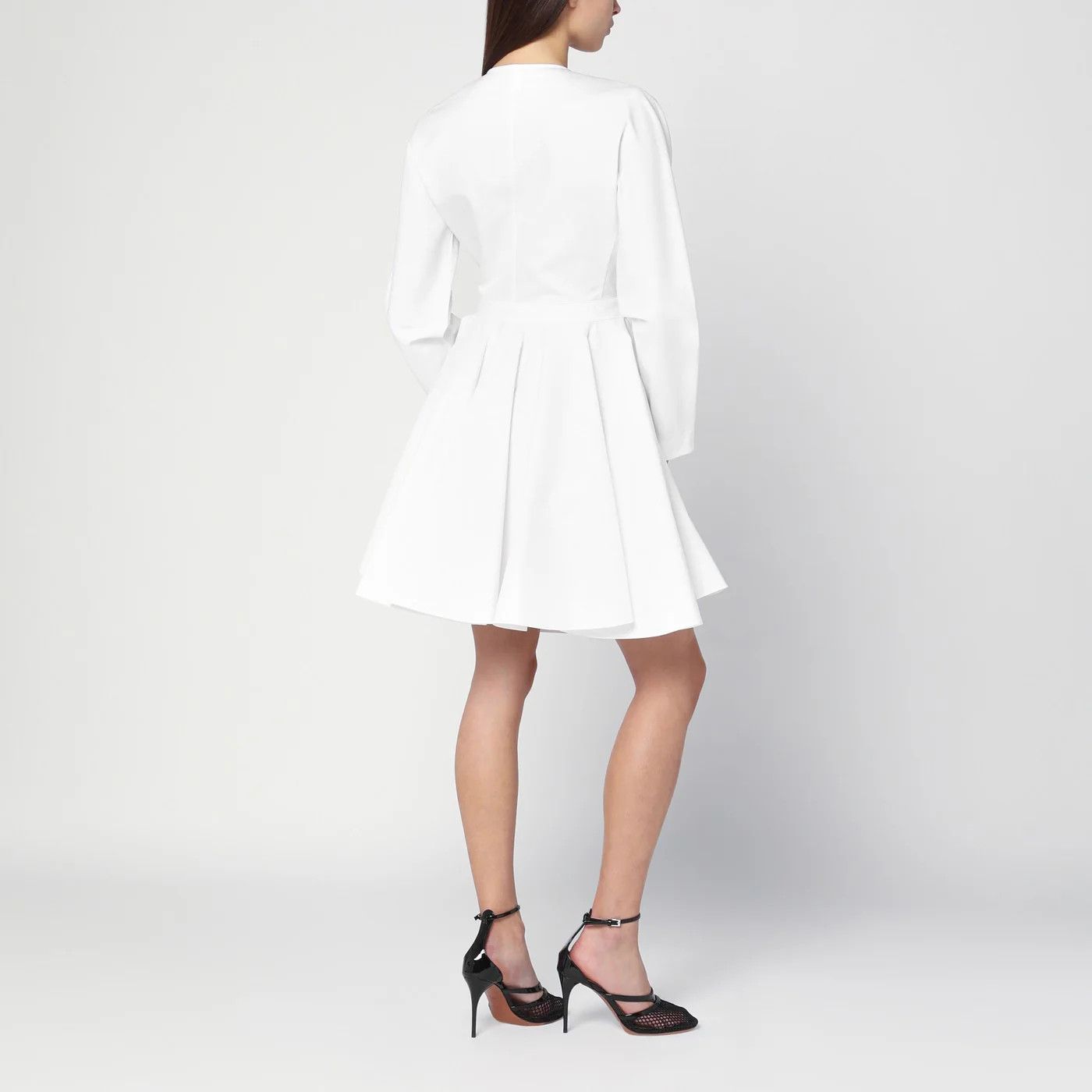 Alaia o1d2blof0426 Cotton Dress in White Size S / US 4 / IT 40 - 3 Thumbnail