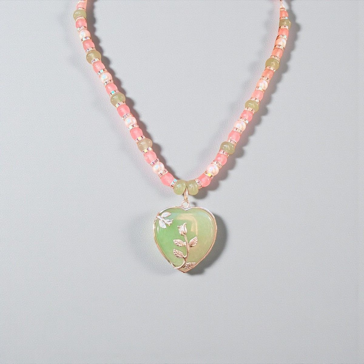 Other Aventurine Heart Stone Pendant Beaded Handmade Necklace Size ONE SIZE - 6 Thumbnail