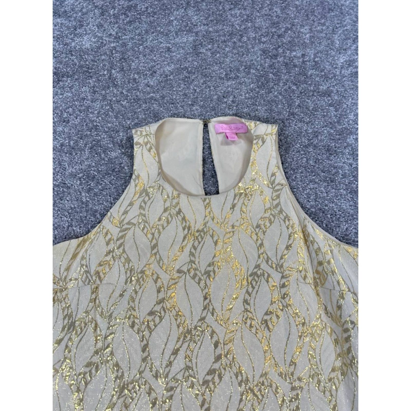 Lilly Pulitzer Lilly Pulitzer Dress Womens XS Beige Silk Fringe Sleeveless A-Line/Shift/Sheath Party Cocktail Wedding Casual Short Size XS / US 0-2 / IT 36-38 - 2 Thumbnail