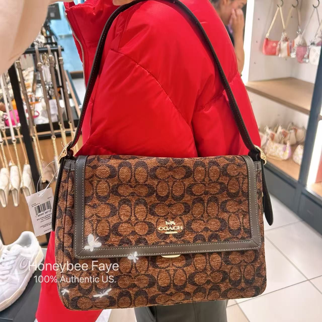 Coach Etta Flap Bag In Signature Chenille CCE58 Size ONE SIZE - 4 Thumbnail