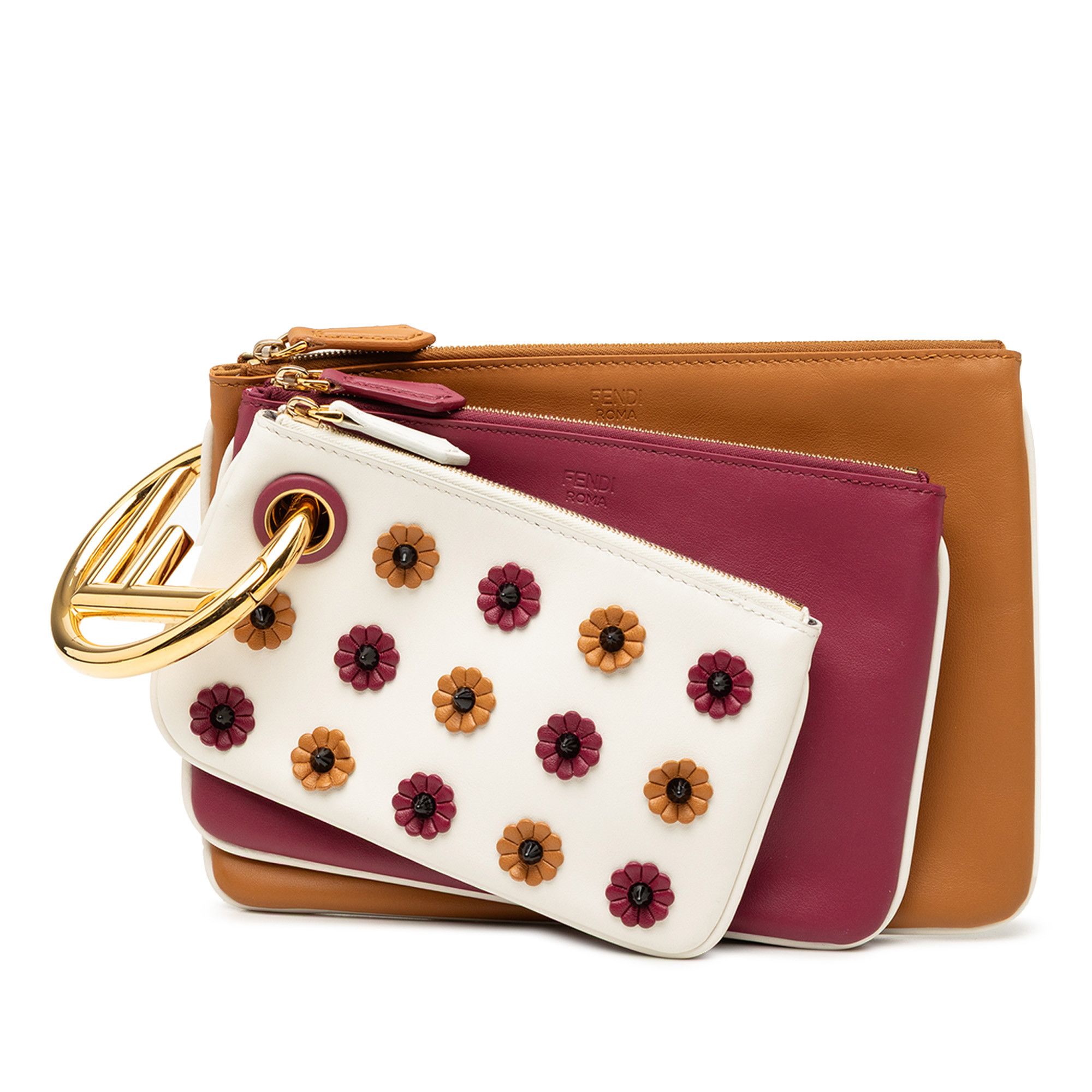 Fendi Fendi Leather Flowerland Triplette Clutch Size ONE SIZE - 1 Thumbnail