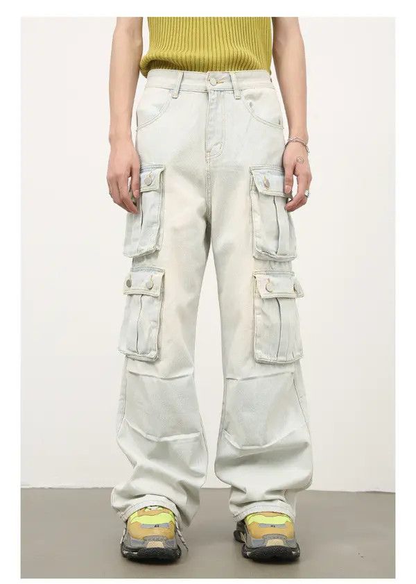 Japanese Brand American multi-pocket retro loose straight-leg cargo jeans Size US 32 / EU 48 - 1 Thumbnail