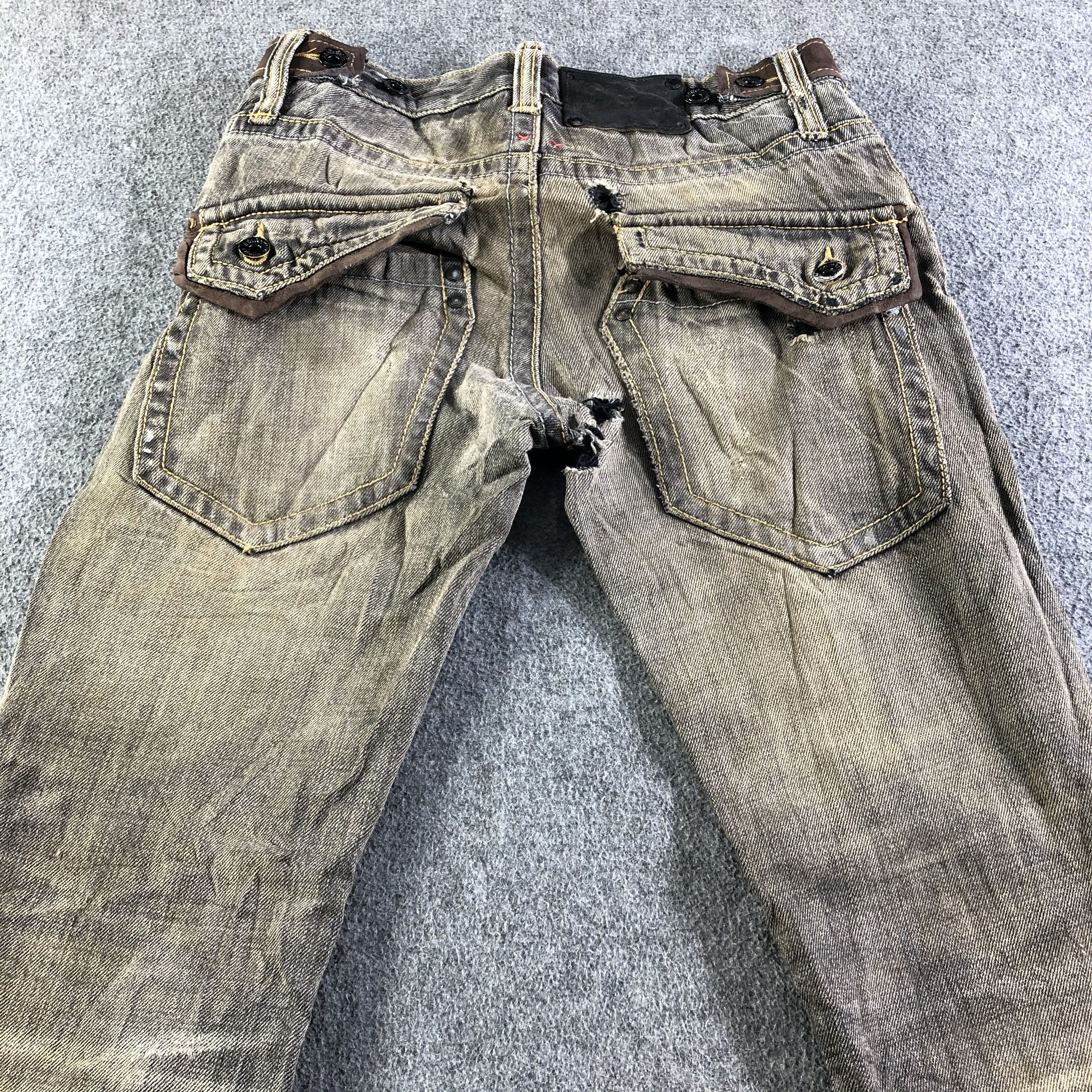 Japanese Brand Vintage Distress Flare Jeans-J4570 Size US 28 / EU 44 - 4 Thumbnail