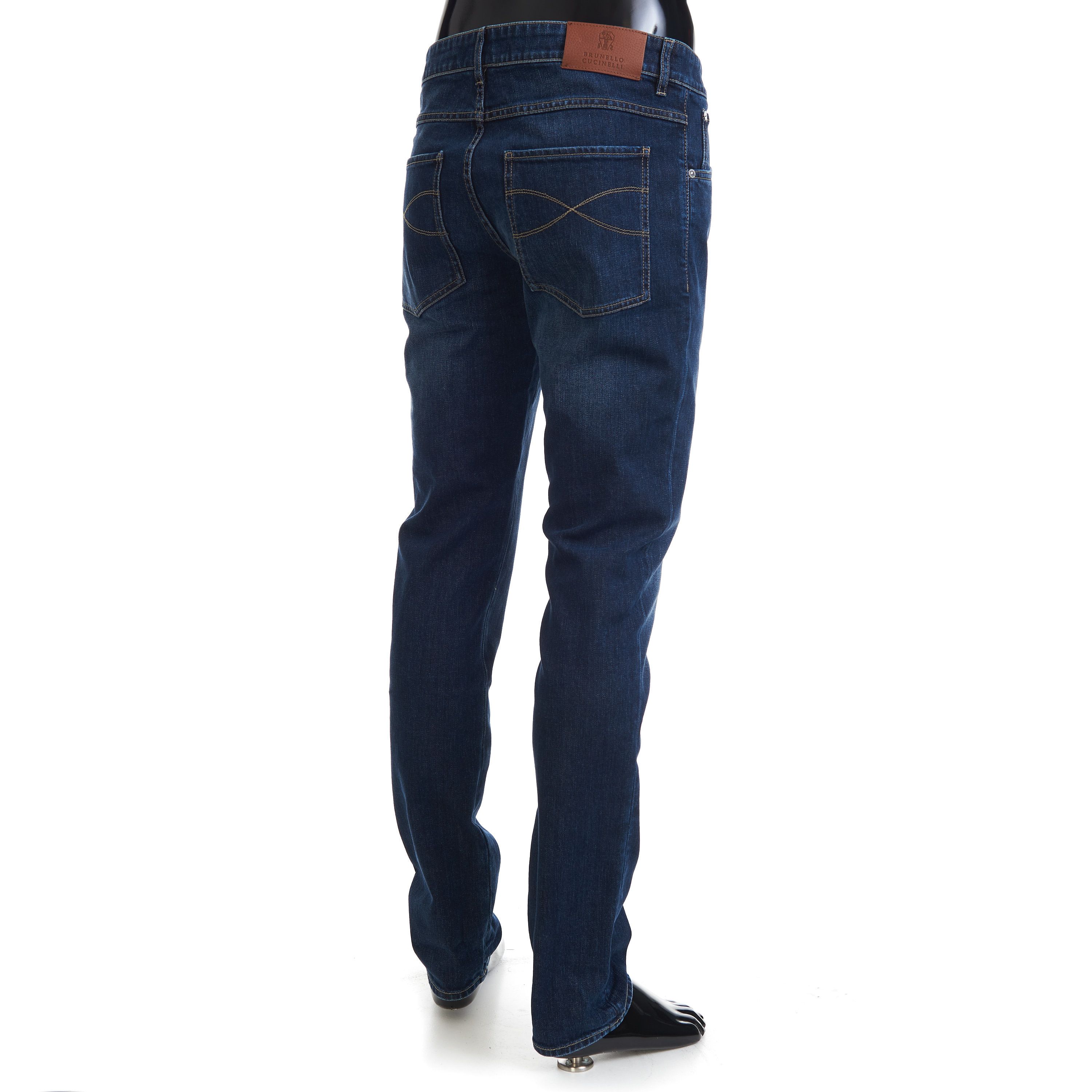Brunello Cucinelli Slim Fit Five Pocket Jeans Trousers In Dark Blue Denim Size US 40 / EU 56 - 6 Thumbnail