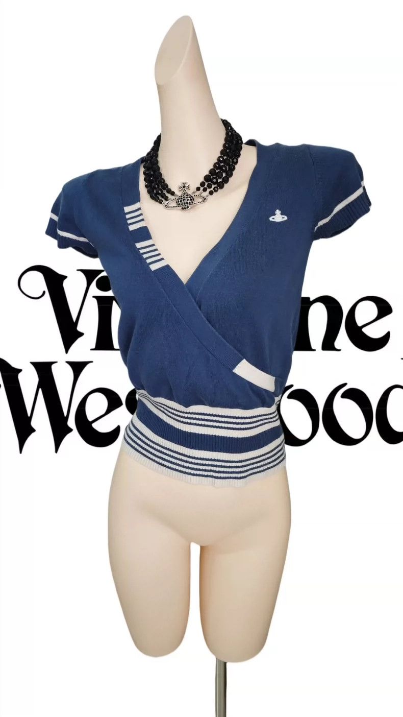 Vivienne Westwood Vivienne Westwood Dark blue V-neck shirt Size M / US 6-8 / IT 42-44 - 2 Thumbnail