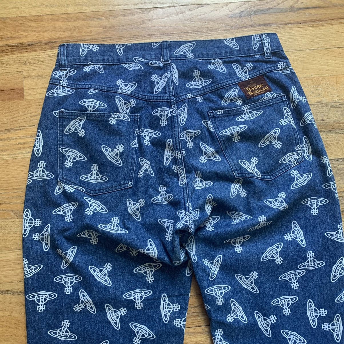 Vivienne Westwood SS1985 Orb Monogram Print Jeans Size US 34 / EU 50 - 6 Thumbnail