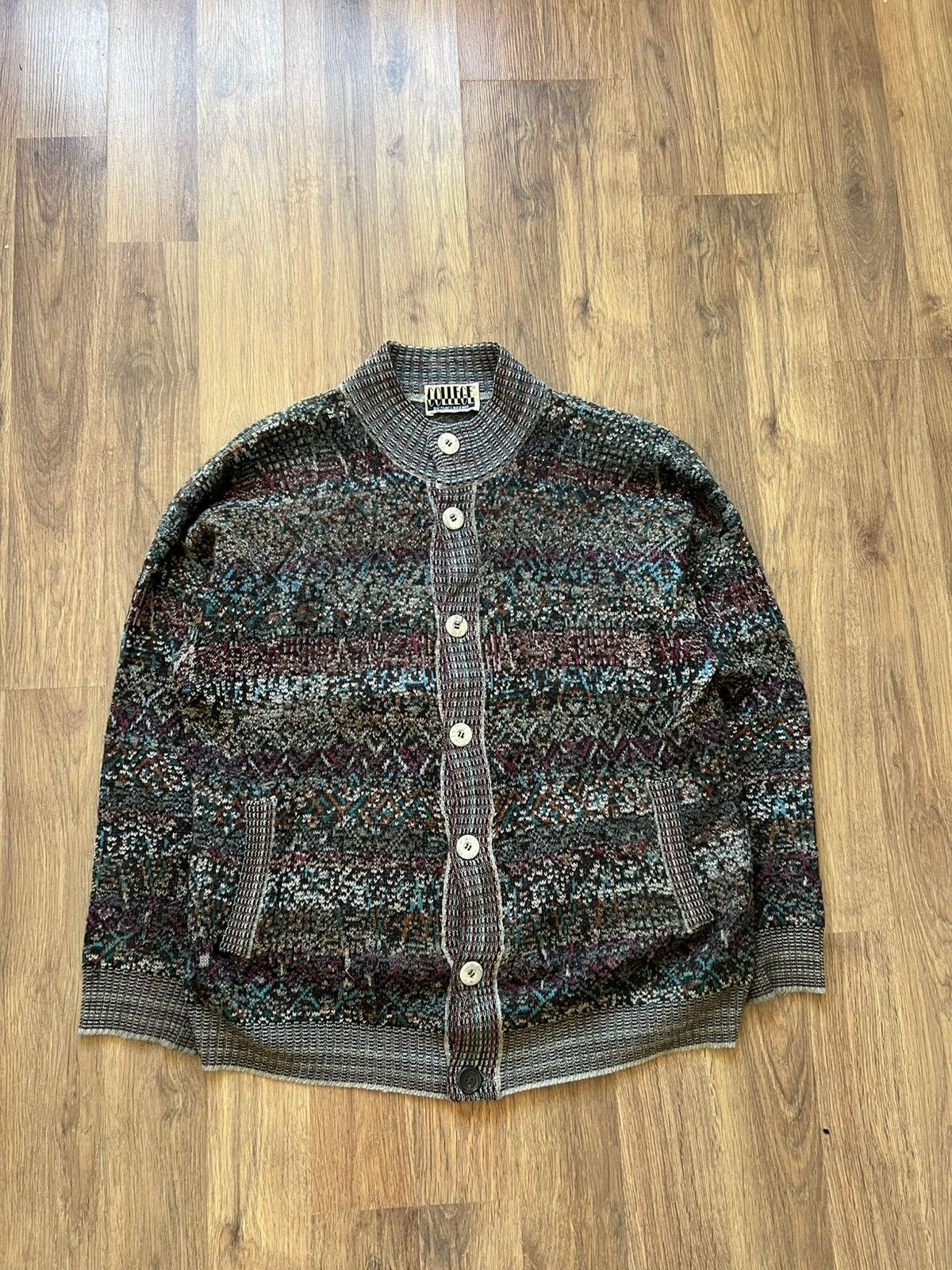 Vintage College by Ilaria Cazzaniga Knit Cardigan (Made in Italy) Size L / US 10 / IT 46 - 1 Thumbnail