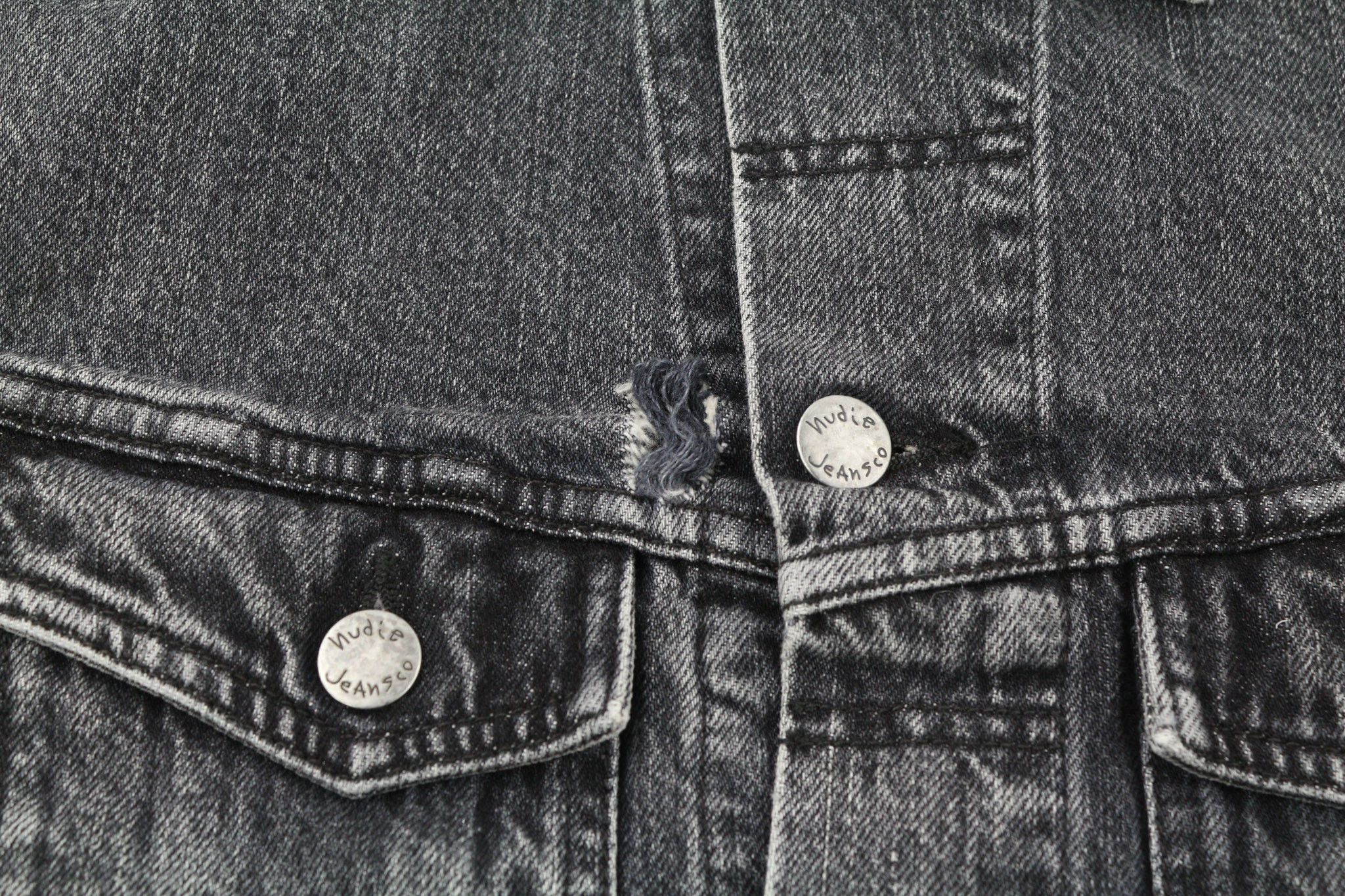 Nudie Jeans BILLY GREY STARDUST DENIM S Grey Denim Jacket 80370 Size US S / EU 44-46 / 1 - 10 Thumbnail