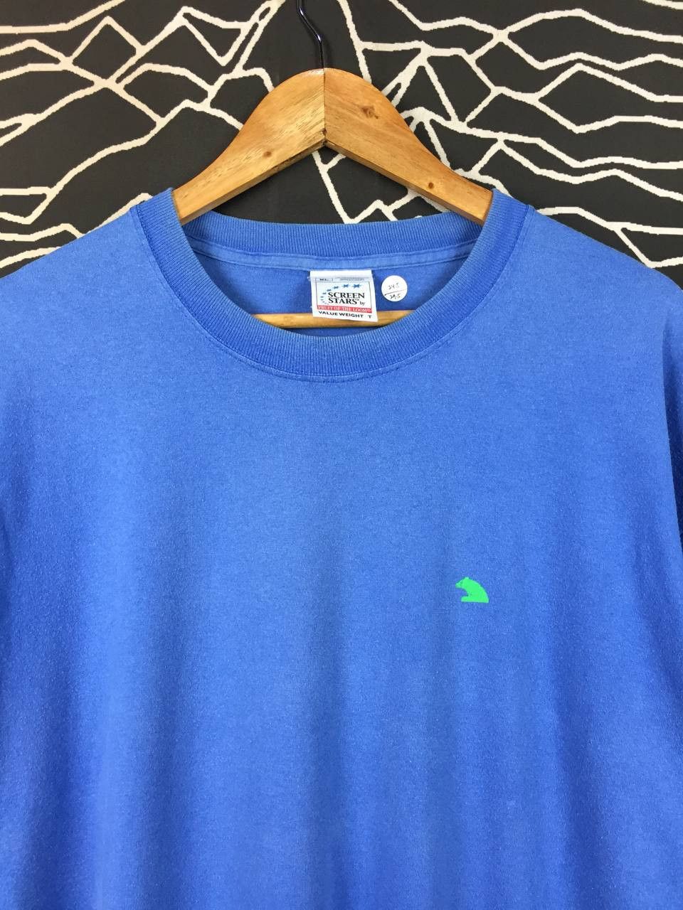 Vintage Vtg 90s Screen Stars Minimalist Green Bear Logo Tee Size US XL / EU 56 / 4 - 3 Thumbnail