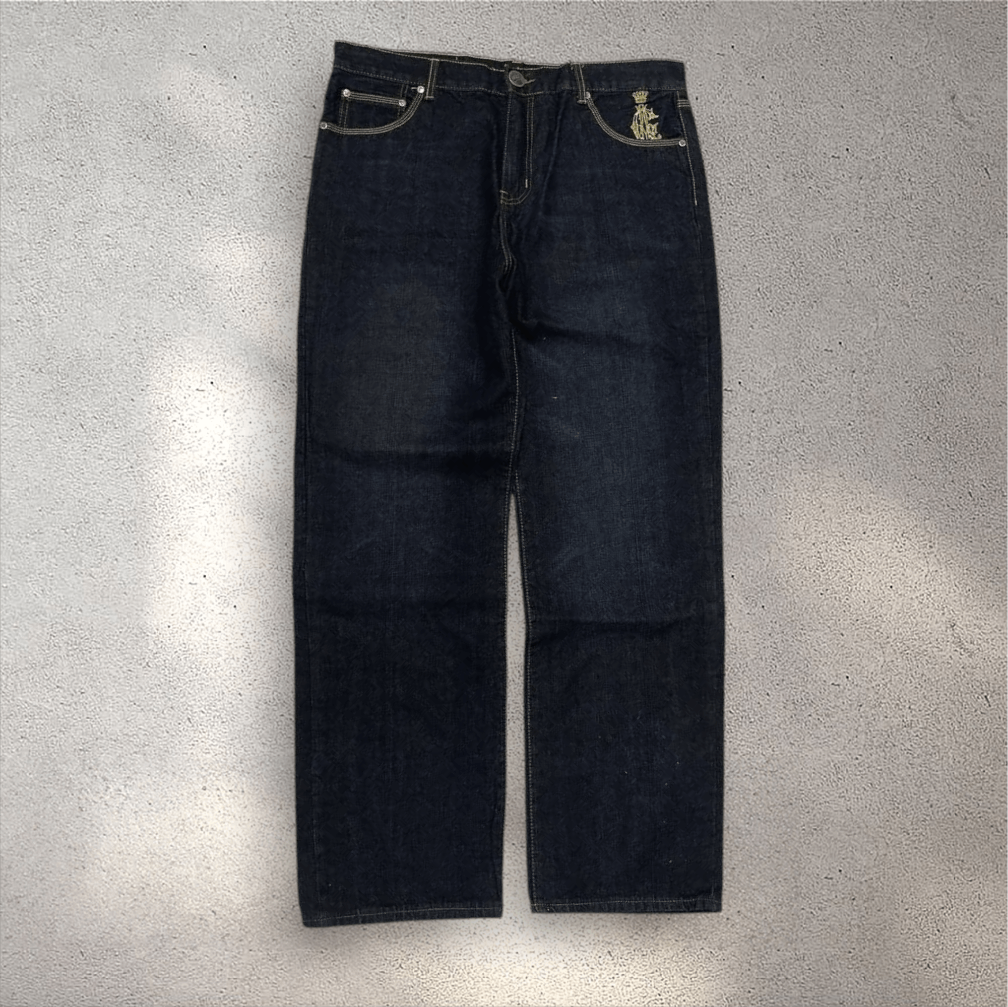 Ed Hardy VTG Christian Audigeri Tiger 🐅 Embroiderd Baggy Denim Pant Size US 38 / EU 54 - 7 Thumbnail