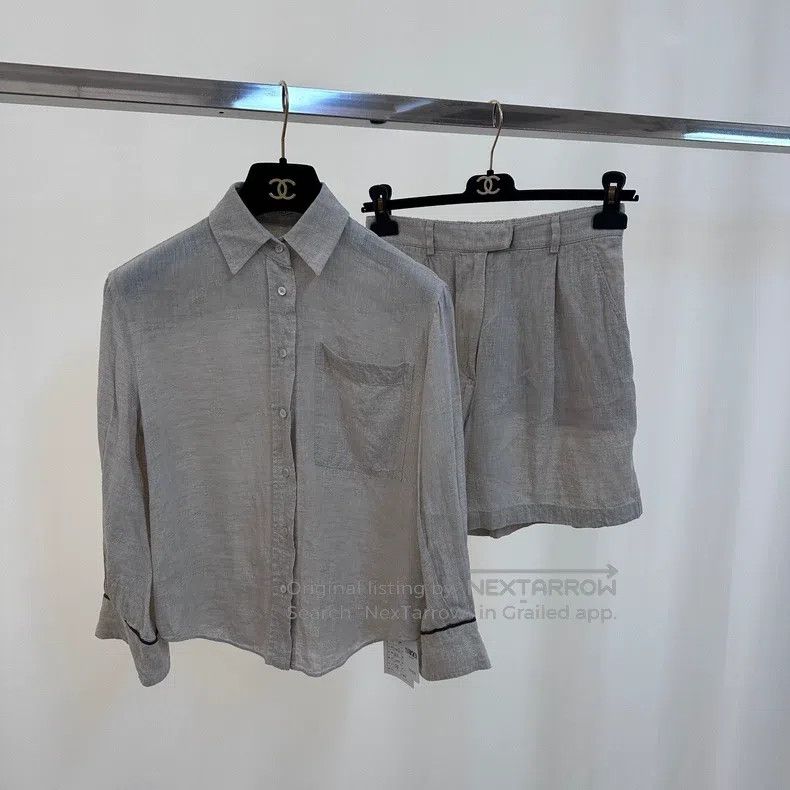 Brunello Cucinelli Brunello Cucinelli Linen set top and shorts Size XS / US 0-2 / IT 36-38 - 1 Thumbnail