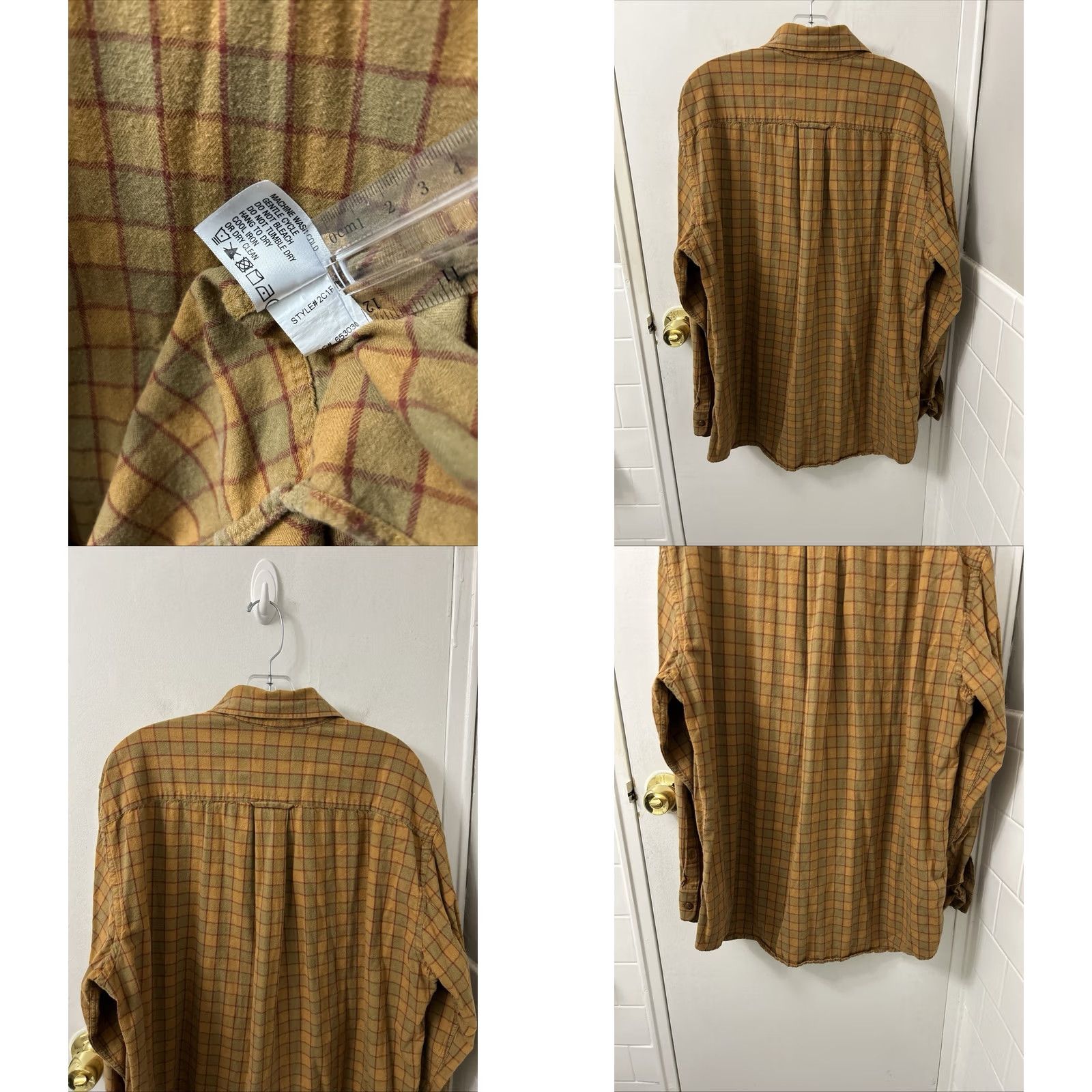 Orvis VINTAGE Orvis Shirt Mens XL Yellow Brown Plaid Flannel Button Down L/S Size US XL / EU 56 / 4 - 8 Thumbnail