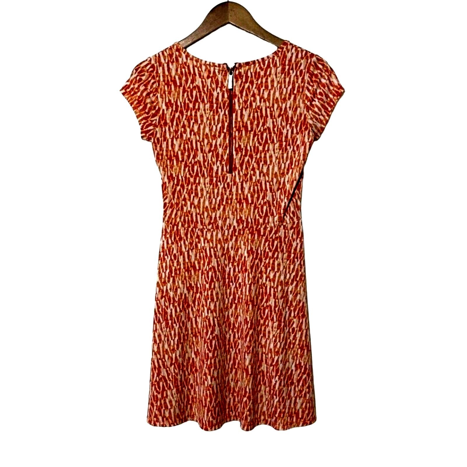Michael Kors Michael Kors Dress Womens XS Orange & White Cap Sleeve Size XS / US 0-2 / IT 36-38 - 3 Thumbnail