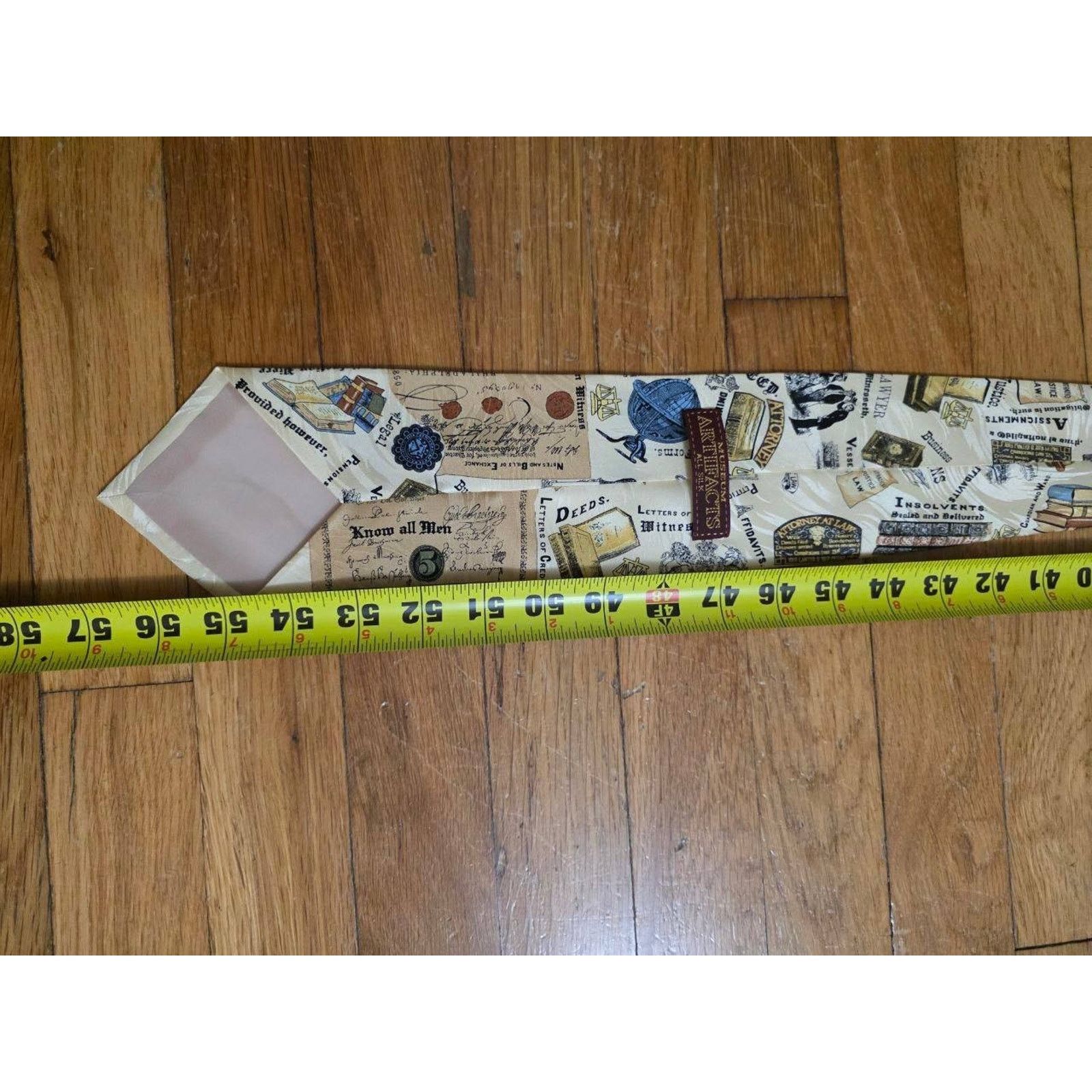 & Other Stories Museum Artifacts 100% Silk Neck Tie A001290 Size 26 - 4 Thumbnail