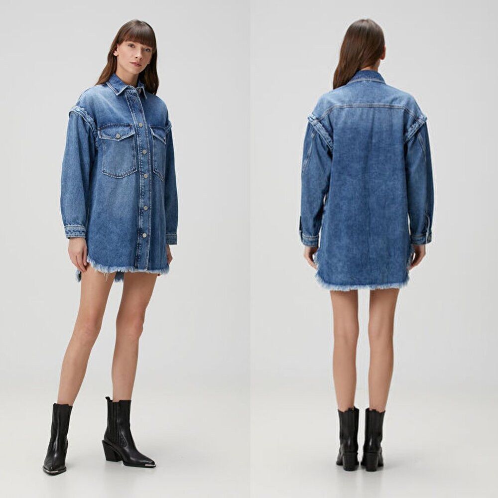 Allsaints NWT New $269 AllSaints Faye Blue Oversized Denim Dress In M Size M / US 6-8 / IT 42-44 - 1 Thumbnail
