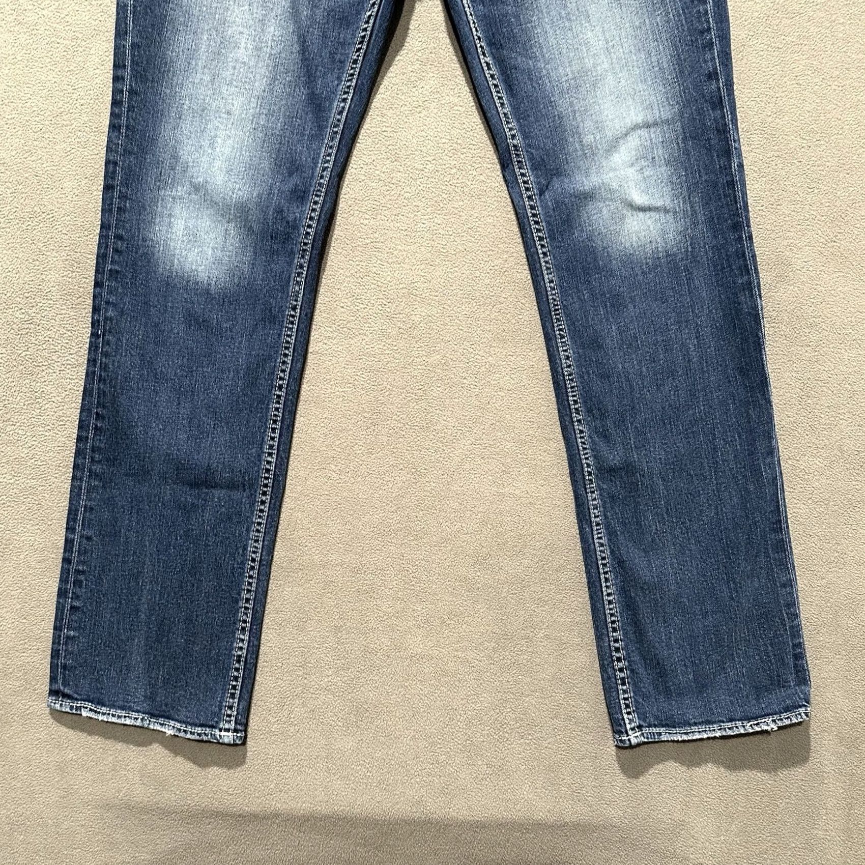Vintage BKE Jake Jeans Mens 31x32 (30x30) Blue Straight Leg Denim Medium Wash Faded FUC Size US 31 - 5 Thumbnail