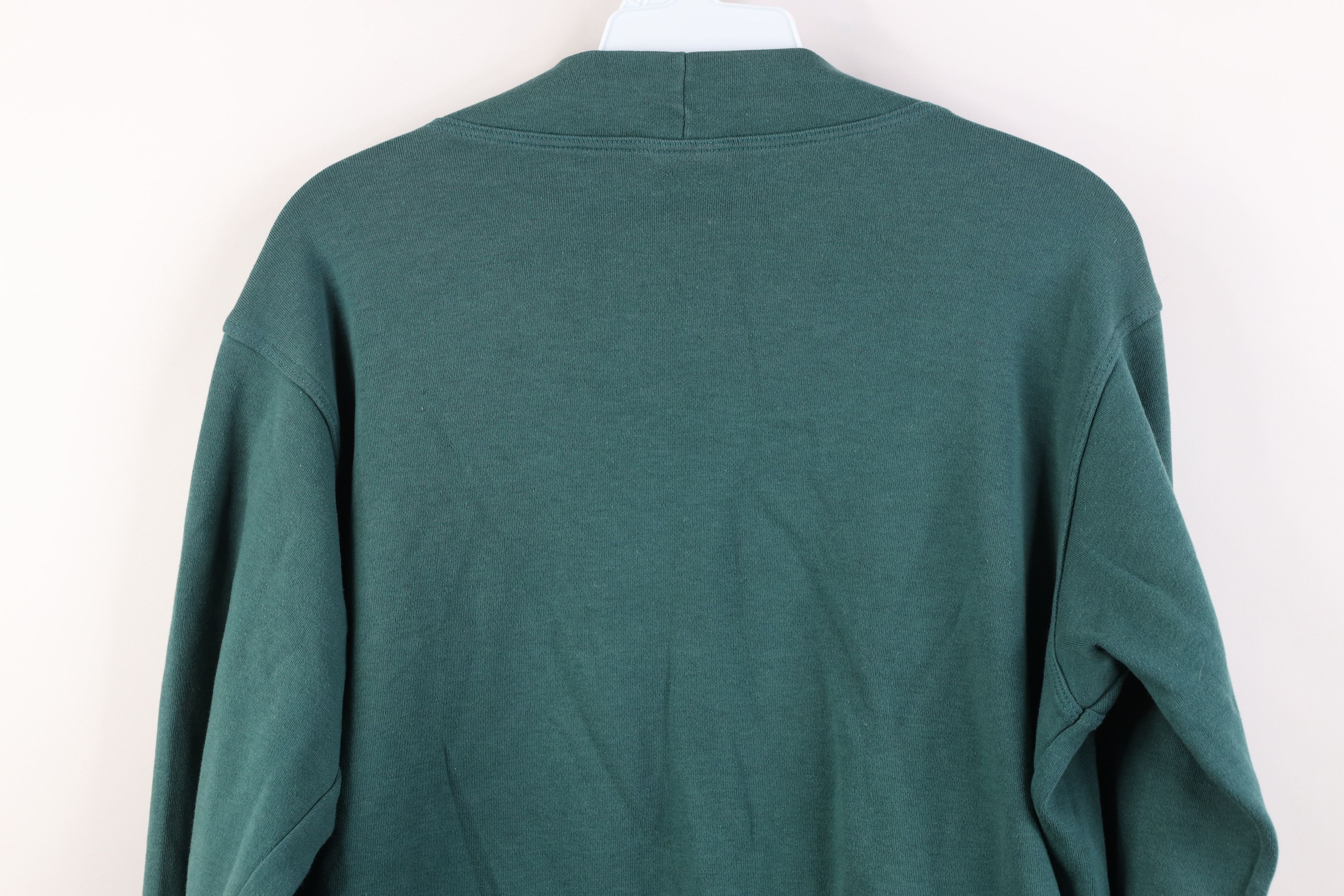 L.L. Bean Vintage 90s LL Bean Blank Cotton Cardigan Sweater Green USA Size M / US 6-8 / IT 42-44 - 13 Thumbnail