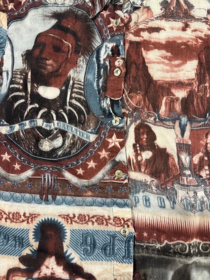 Jean Paul Gaultier × Vintage 1990s Jean Paul Gaultier Native American Indian Contemporary Shirt Size XS / US 0-2 / IT 36-38 - 7 Thumbnail