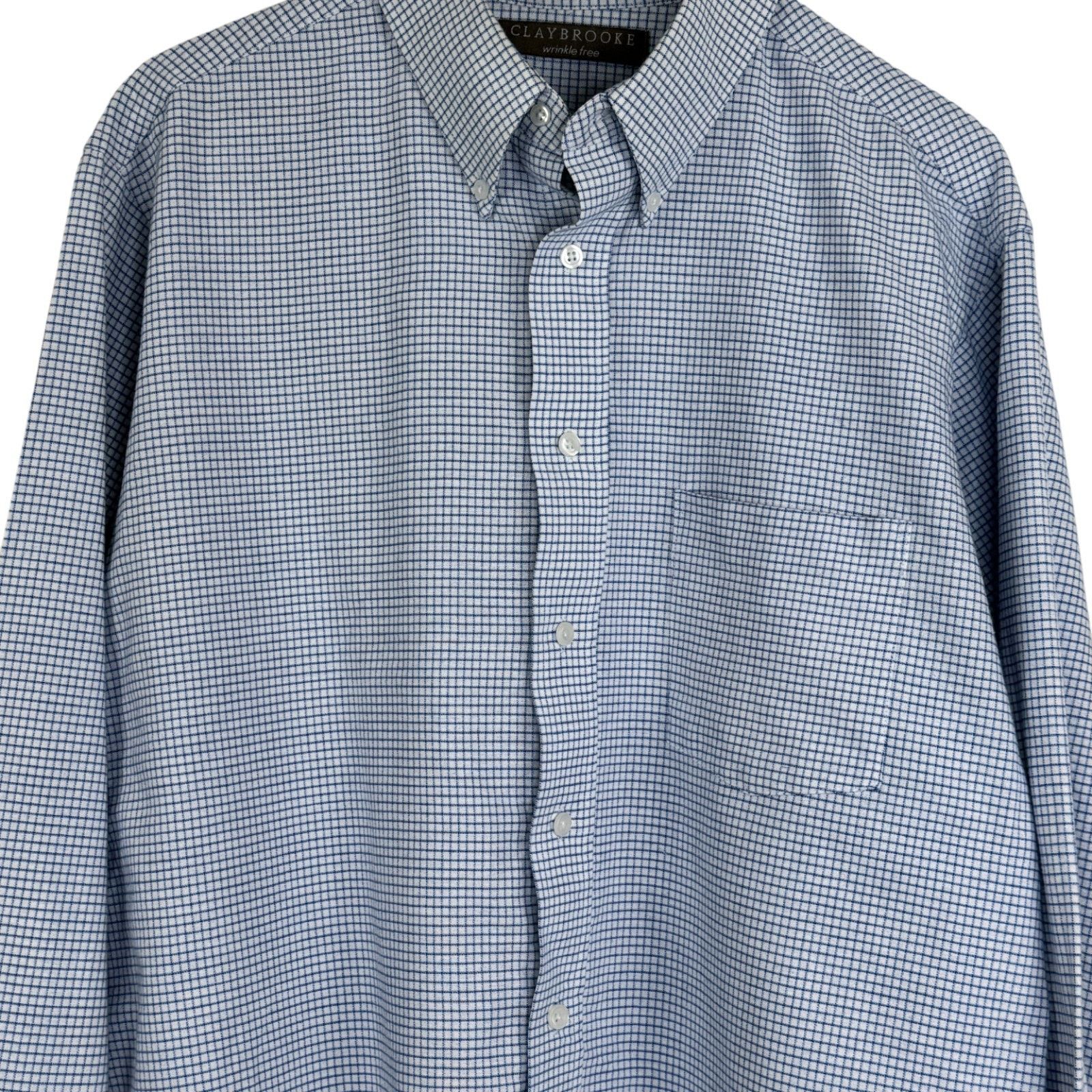 Other Claybrooke Wrinkle Free Button Up Shirt 16 34/35 Blue Check Size US L / EU 52-54 / 3 - 6 Thumbnail
