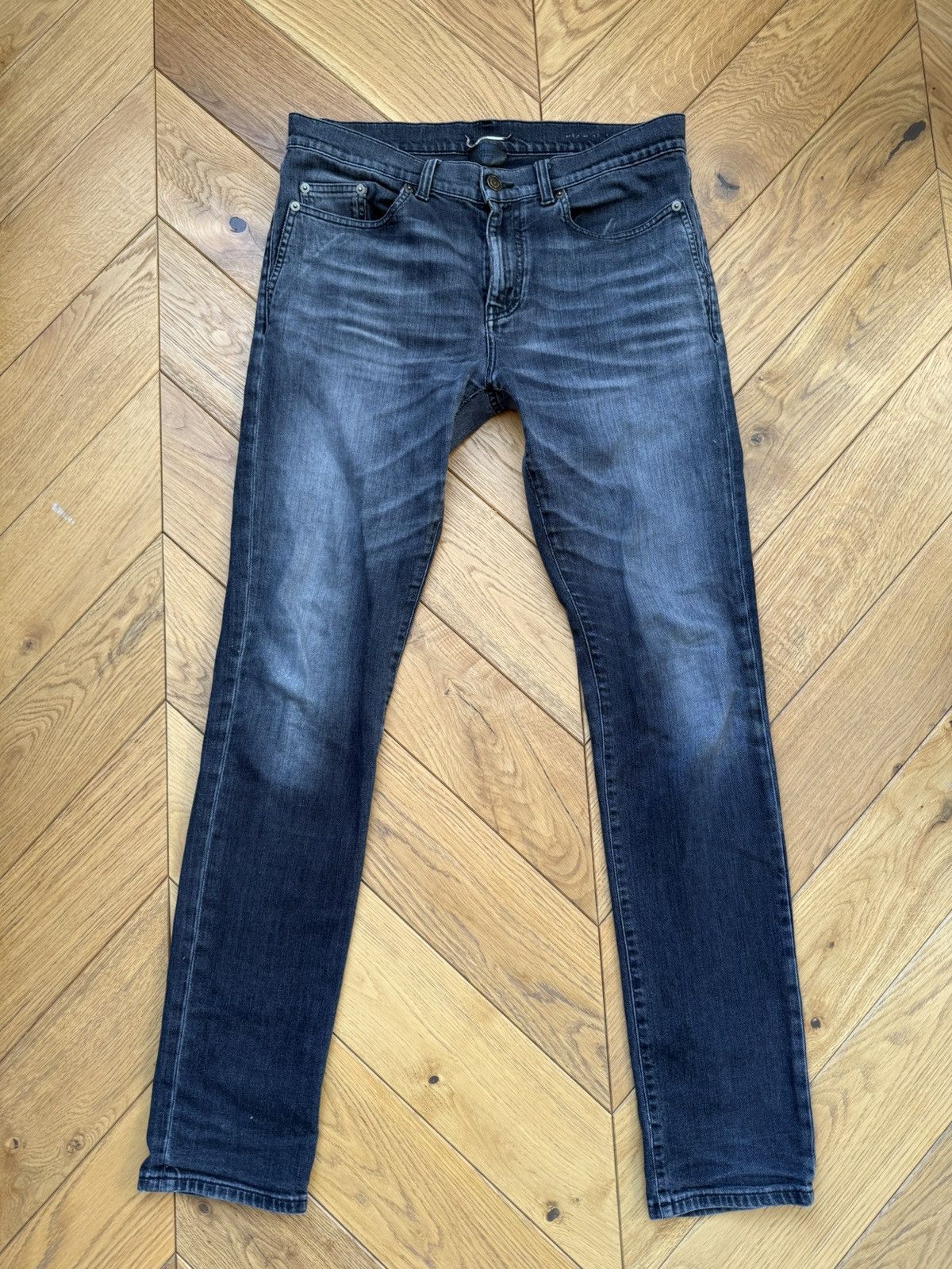 Saint Laurent Paris Saint Laurent Paris post Hedi black washed slim fit jeans Size US 32 / EU 48 - 1 Thumbnail