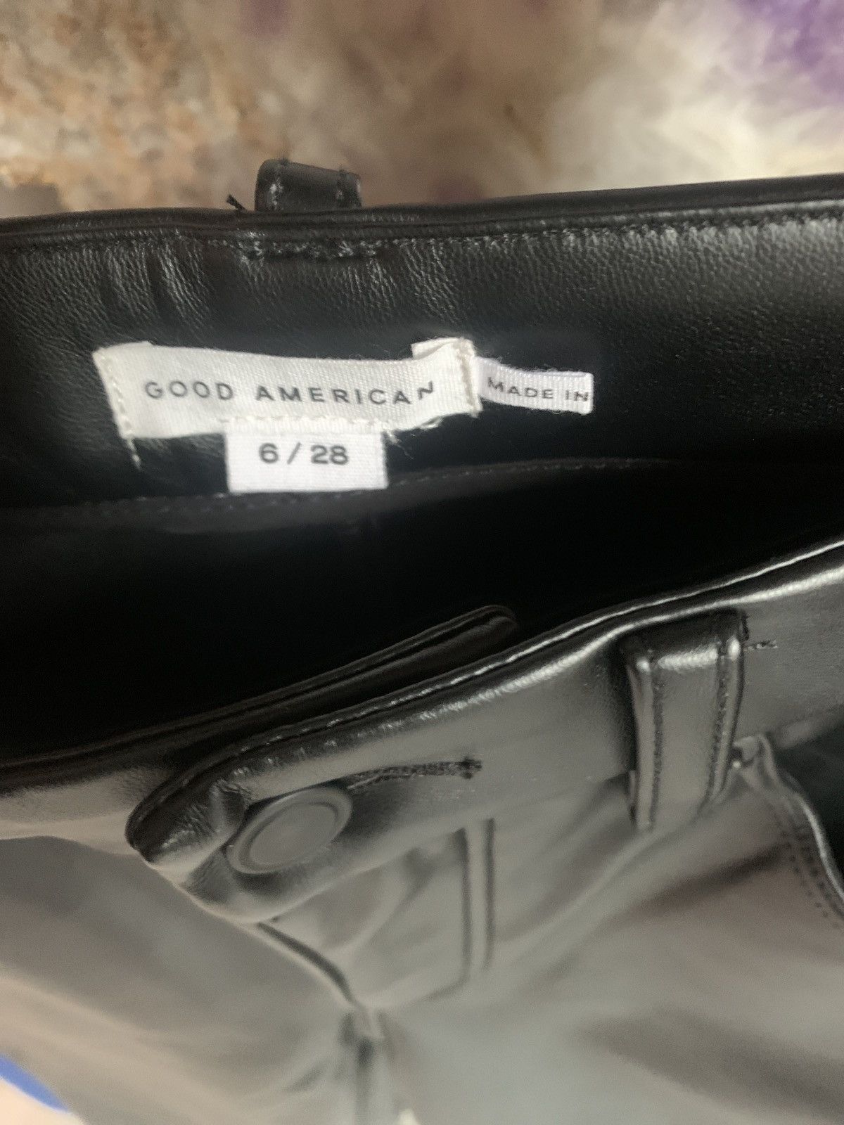 Good American Black Foux pants size 6/28 Size 28" / US 6 / IT 42 - 2 Thumbnail