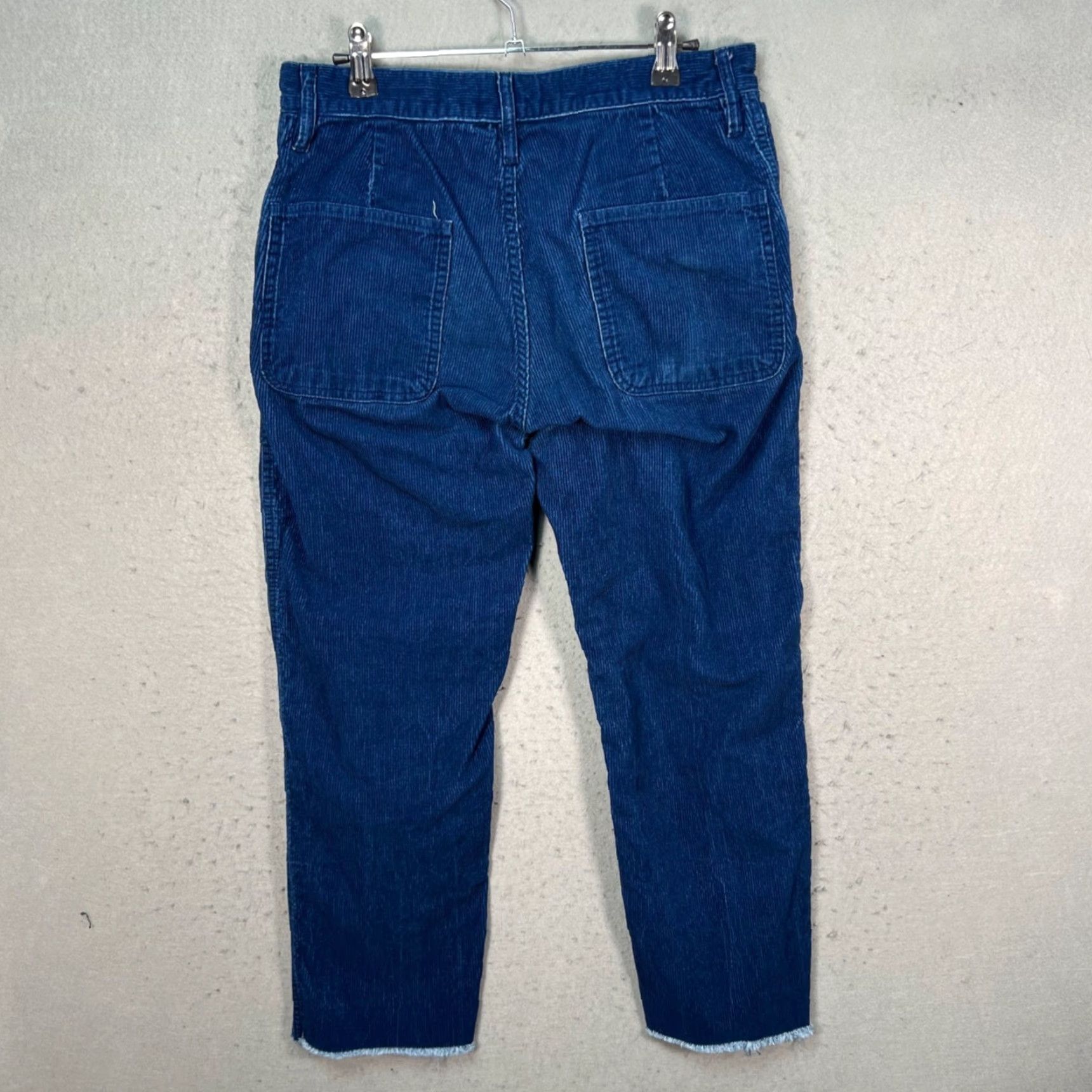 Taylor Stitch Taylor Stitch Womens 29 Blue Corduroy Cropped Pants Frayed Hem Jeans Style Cropped Straight Rise High Inseam 26 Womens Jeans Size 29" - 2 Thumbnail