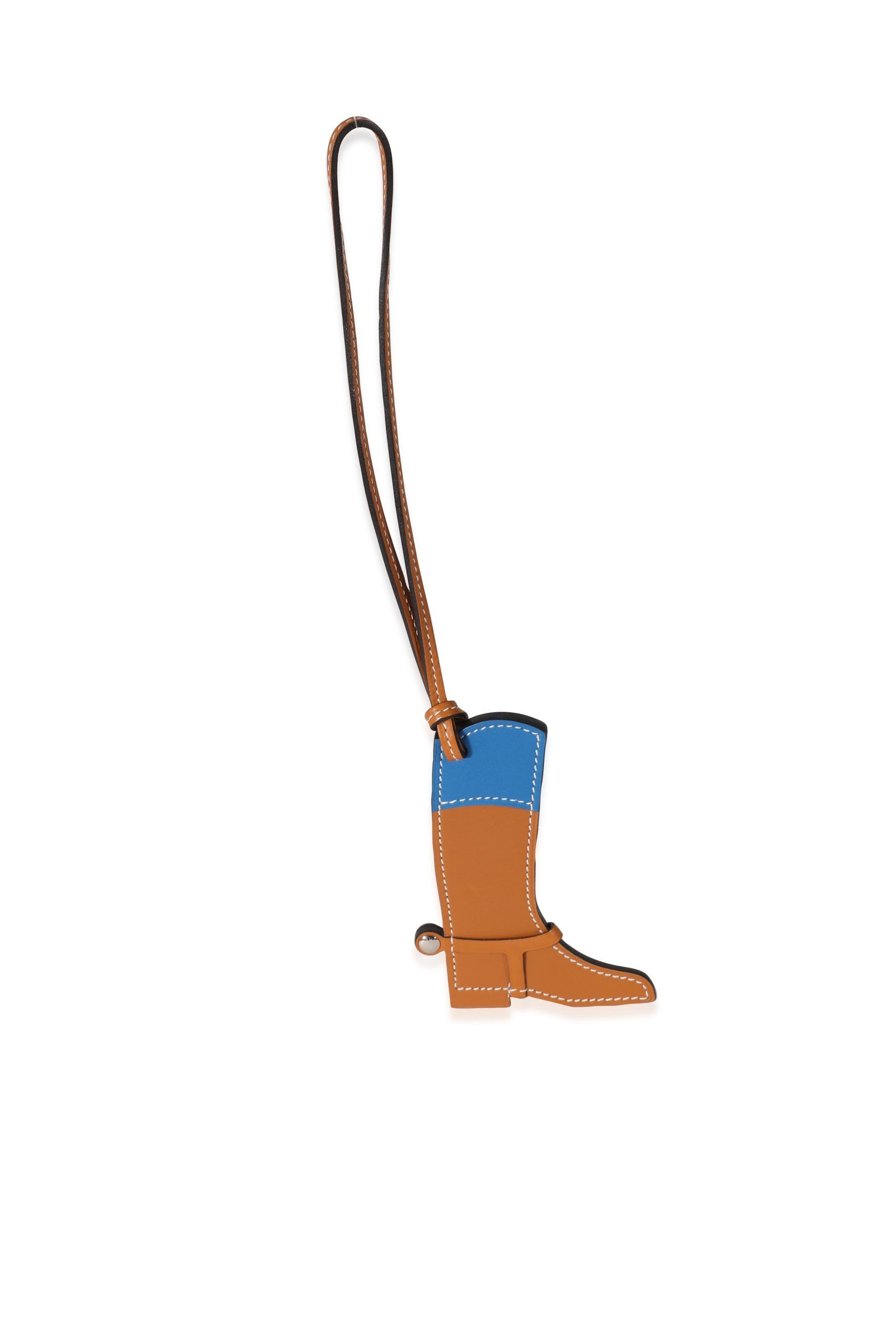 image of Hermes Naturel Butler Swift Bleu Zellige Paddock Boot Charm, Women's