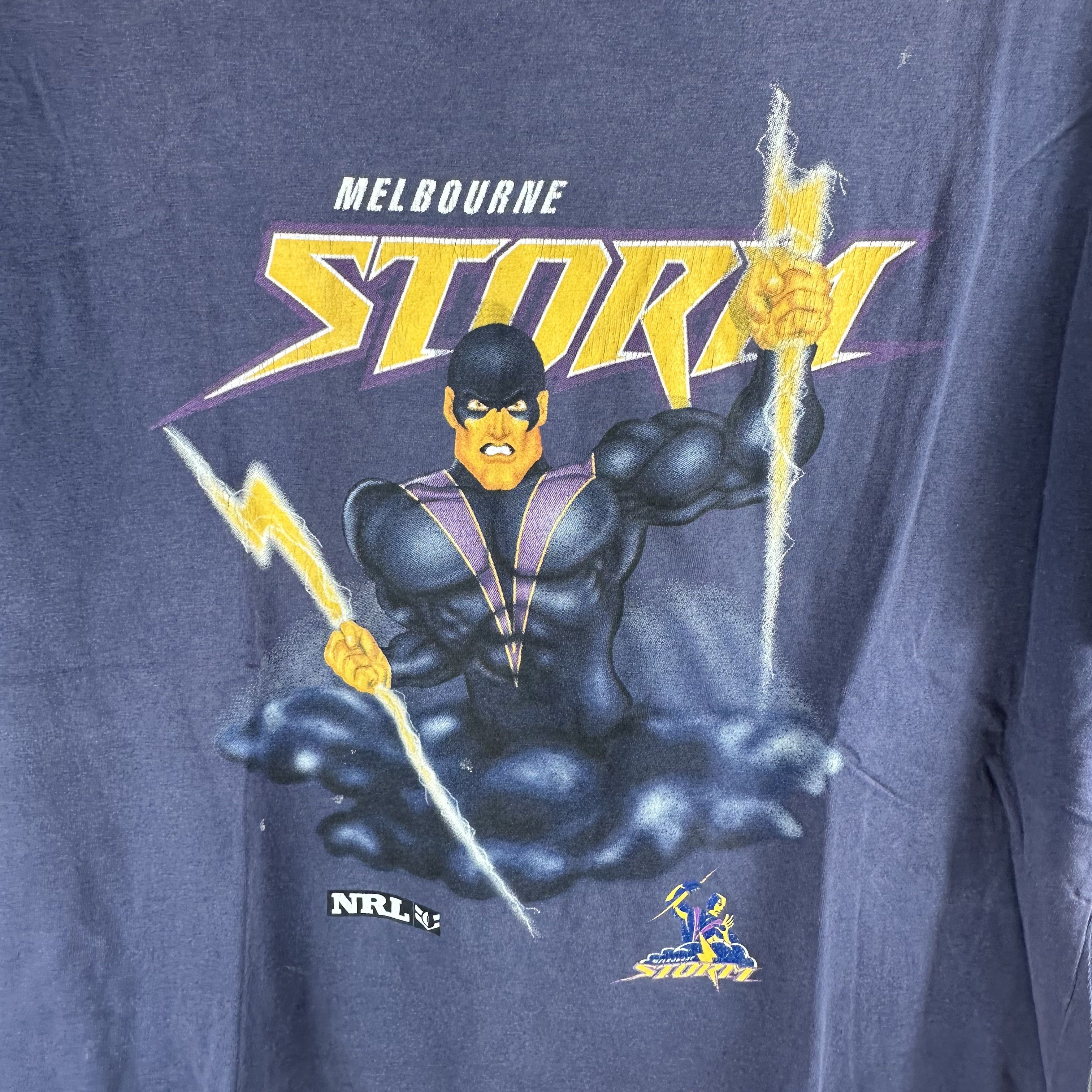 Vintage Vintage 90s Melbourne Storm NRL Mascot Graphic T-shirt Size US XL / EU 56 / 4 - 2 Thumbnail