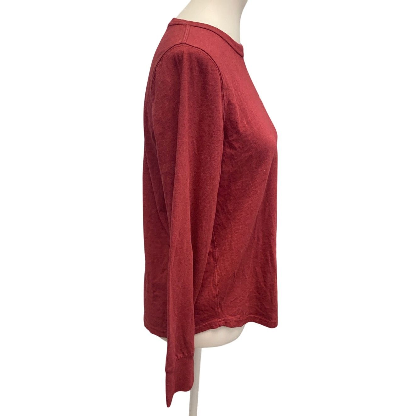 American Eagle Outfitters New Aerie Red Long Sleeve PolyCotton Tee Shirt White Ribbon Size S / US 4 / IT 40 - 3 Thumbnail