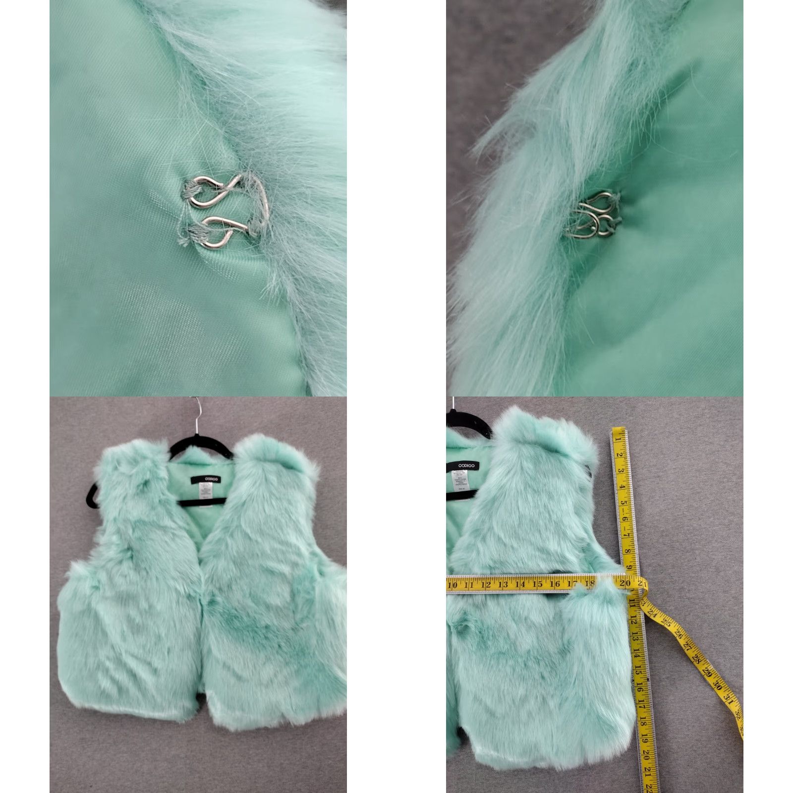 Vintage Codigo Women's Vest Casual Turquoise M/L Open Front 90s Mens Womens Bodywarmer Collared Vintage: No Size M / US 6-8 / IT 42-44 - 8 Thumbnail