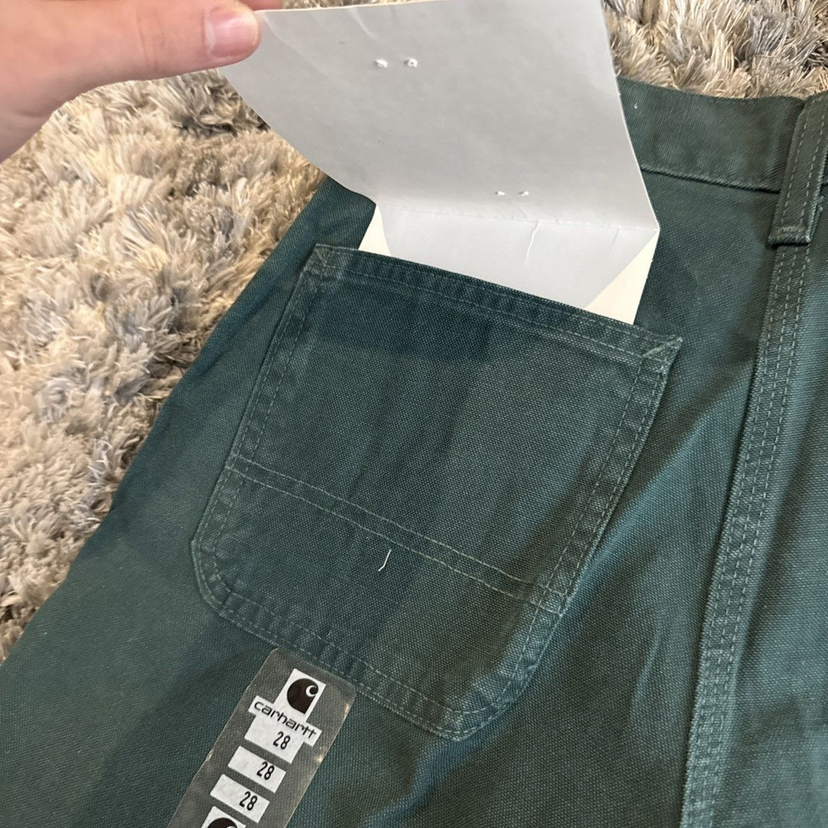 Carhartt BNWT Vintage 90s Carhartt B30 EVG Green Denim Jorts GRAIL 28 Size US 28 / EU 44 - 7 Thumbnail