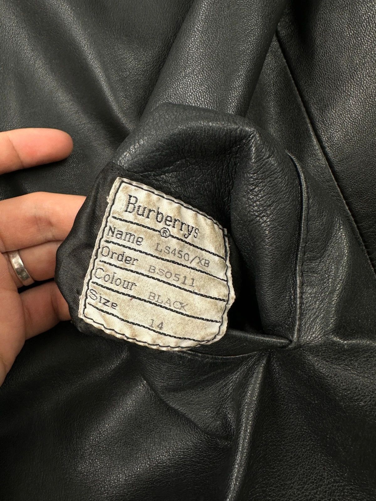 Burberry Burberrys 90s Black Leather Trench Coat Tartan Monogram Size US L / EU 52-54 / 3 - 14 Thumbnail