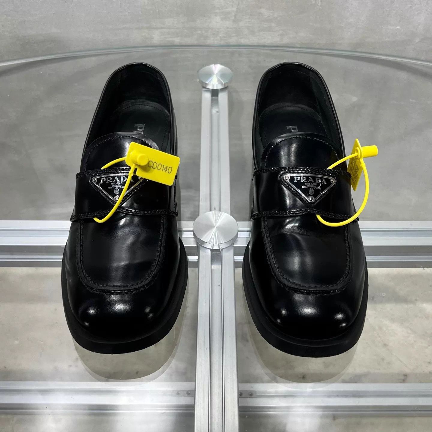 Prada Prada Black Triangle Logo Loafers 38 Original Box CD0139 Size US 7.5 / IT 37.5 - 1 Thumbnail